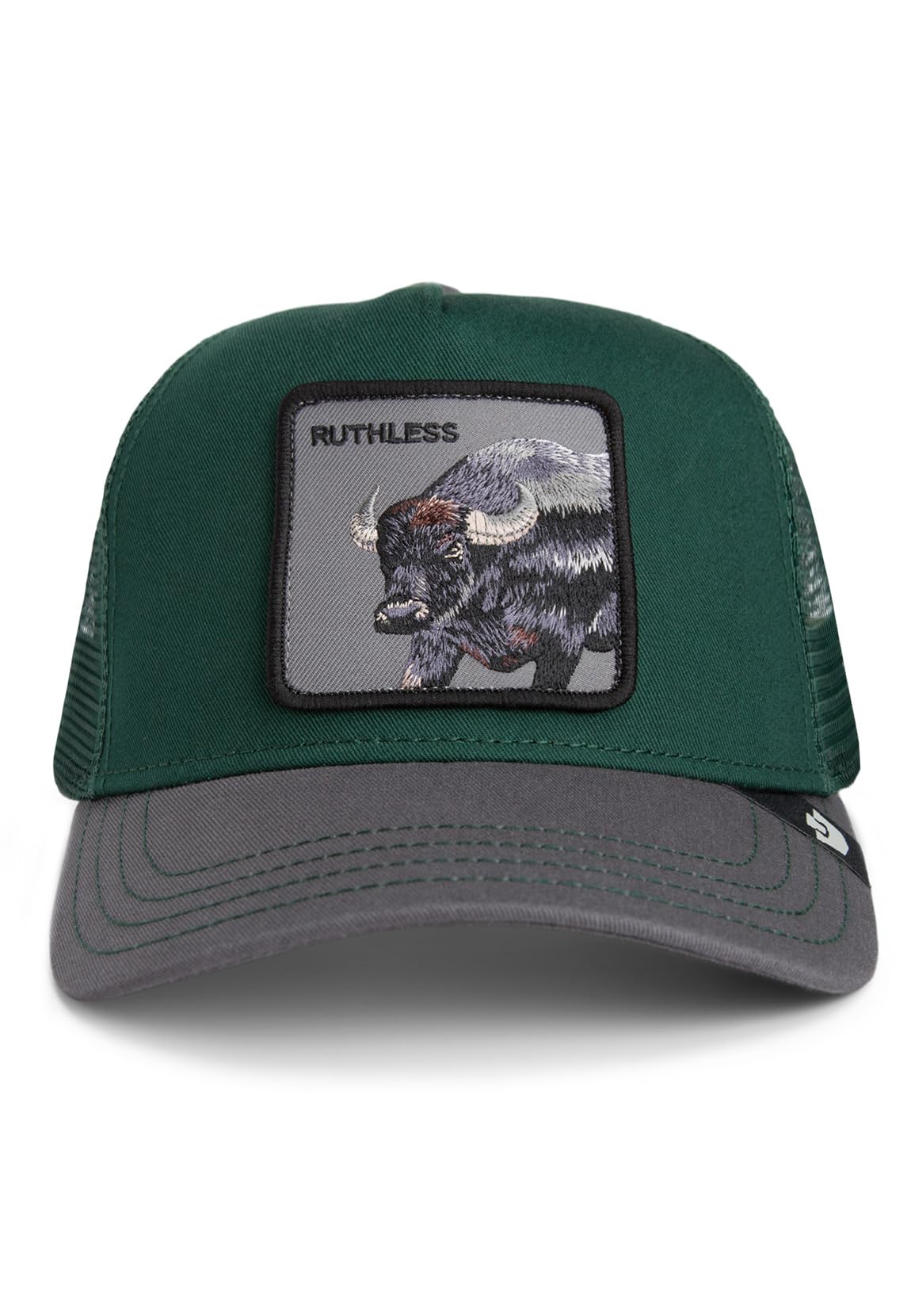 Goorin Bros. Casquette Trucker - Deux tons - Buffalo Guard Oil - Vert foncé et gris - Taille unique