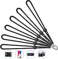 Vista 2 de YOUOWO Cordón de muñeca de longitud ajustable para linterna, cartera, unidad flash USB, paquete de 6 correas de mano para dijes de teléfono celular