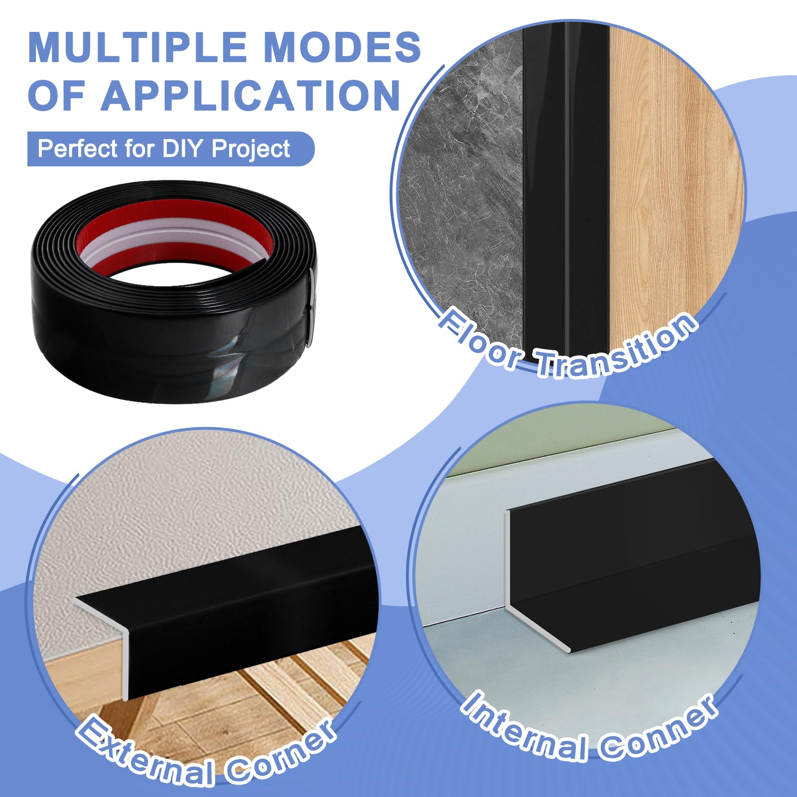 Moulure Murale Autocollante L 2 Cm × 6 M – Protection Angle Flexible PVC, Garde D'Angle Pour Mur, Meuble, Comptoir