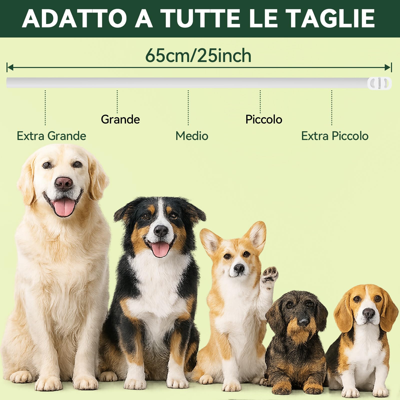 Collare Antiparassitario per Cani, Collare Antipulci Cane, Protezione Efficace, Naturale, Impermeabile, Regolabile, Collari Antiparassitari per Cani per Piccoli, Medi e Grandi a Tutte le Razze,65cm
