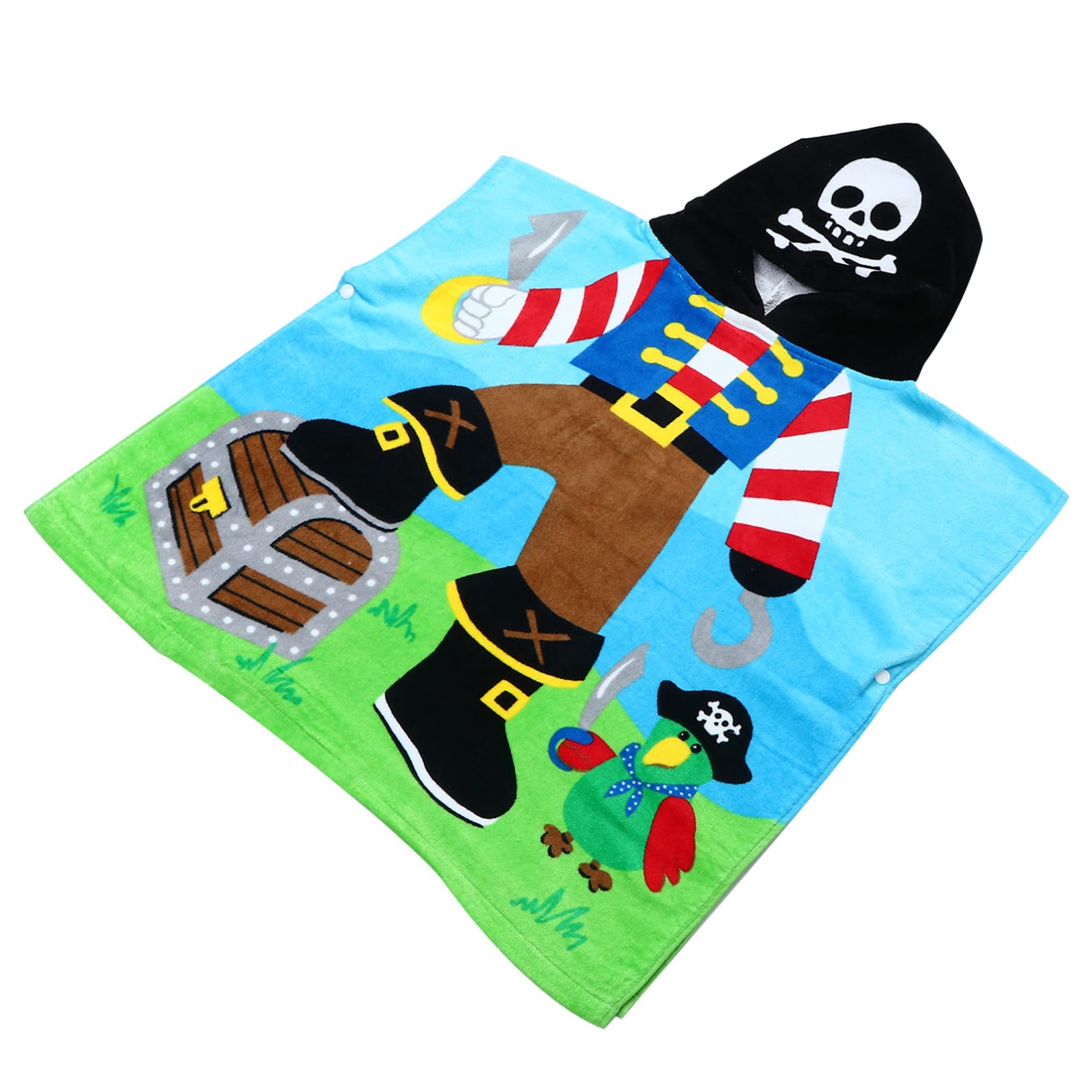 Toalla de Baño Infantil para Mayor Comodidad y Transpirabilidad Capucha Baño de Algodón Absorbente y Diseño de Patrón Pirata