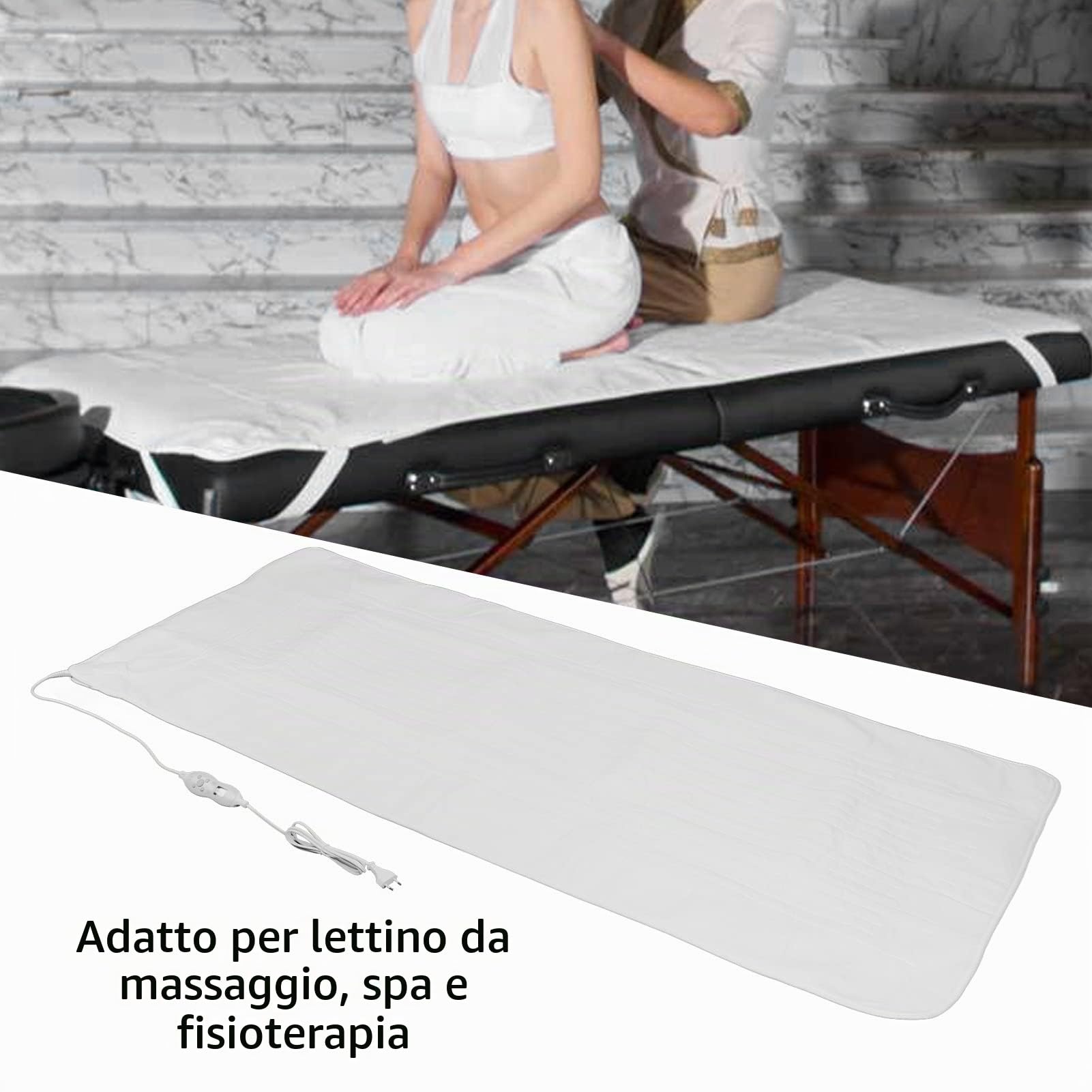 Scaldalettino per Massaggi, Comodo Cuscino per Lettino Massaggio in Cotone Caldo 10 Livelli Tappetino Riscaldante per Lettino Massaggio a Temperatura Costante per Lettini