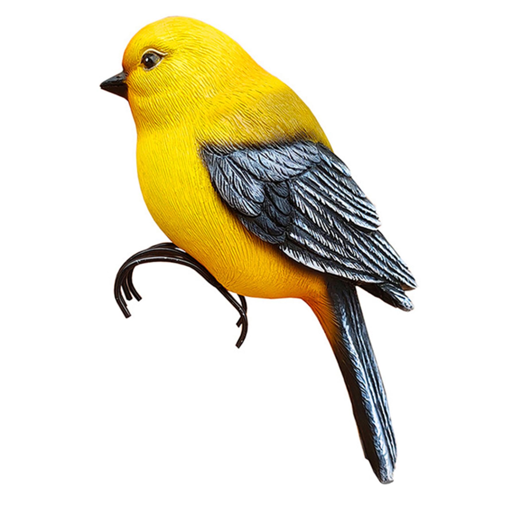Ngbbby Bird Statues 3.54x2.76x6.69 Resin Simulation Bird Decoration Flower Pot Hugger for Fence