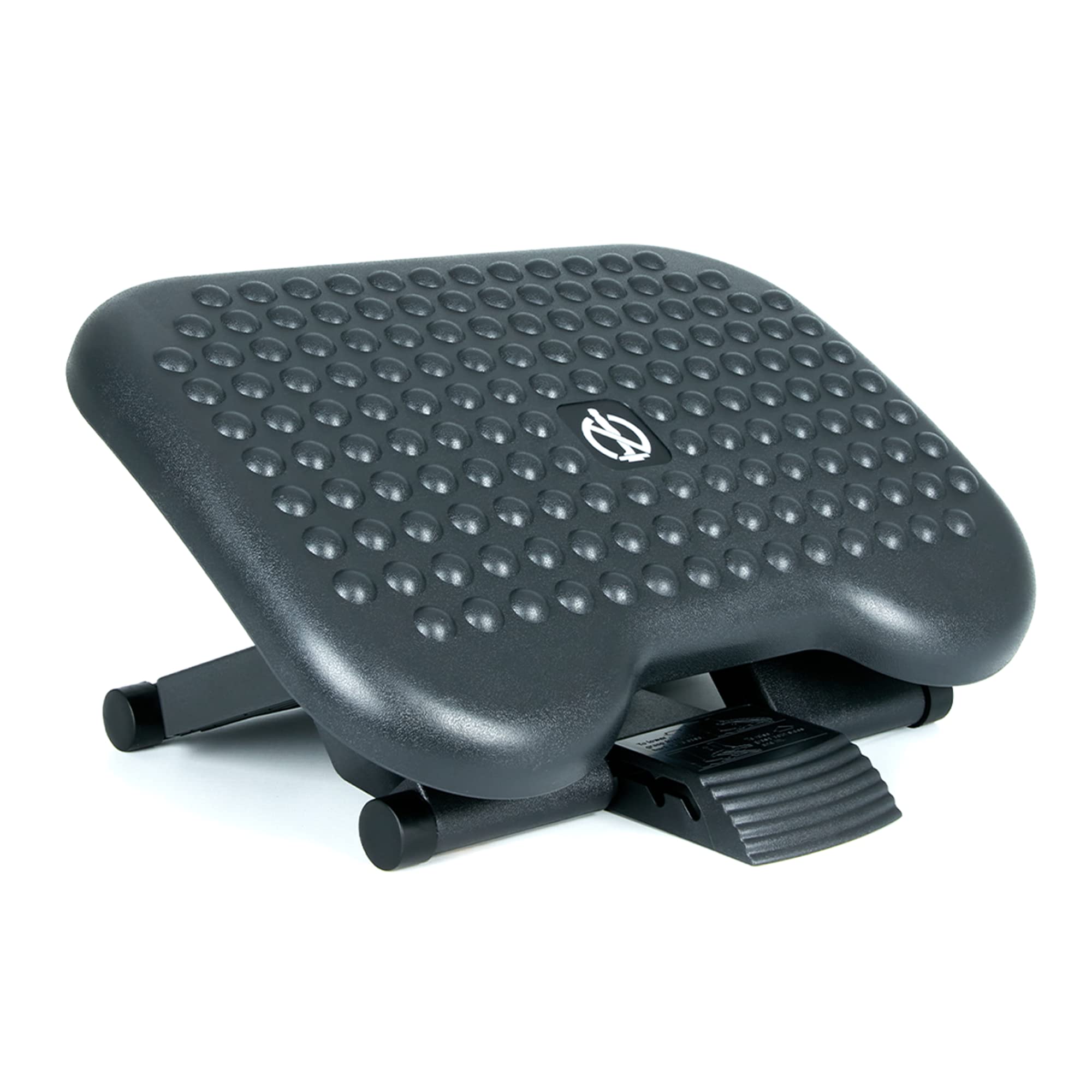 ZENO Foot Rest 3 Height Adjustable | Under Desk Foot Rest | Foot Stool with 30 Degree Tilt Angle Adjustment | Massage Surface Texture Improves Comfort for Home & Office | Black