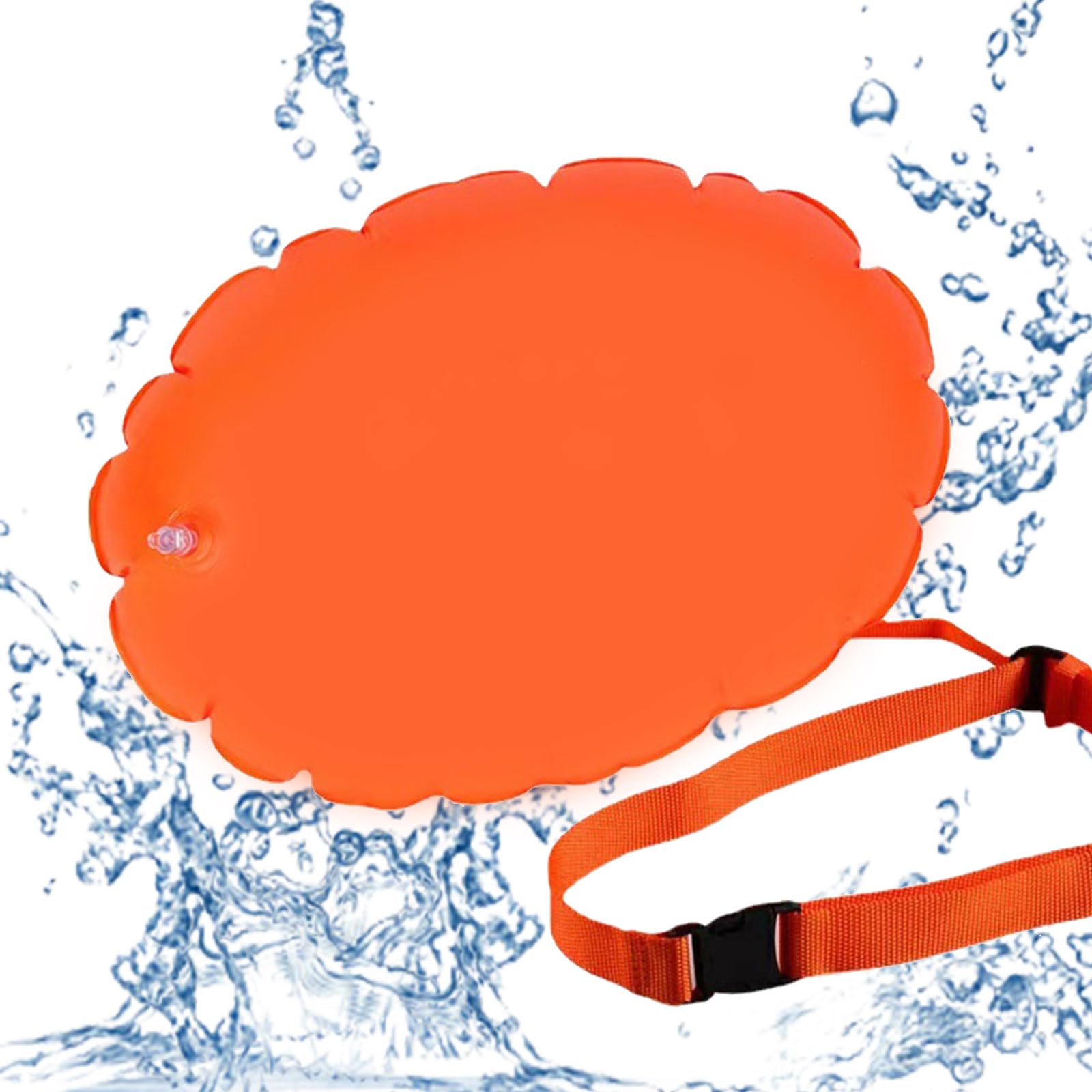 Schwimmboje, Swimming Buoy, Boje Schwimmen, Aufblasbare Trockentasche, Swim Boje, Geeignet für Schwimm-, Schnorchel- und Triathlon-Enthusiasten, Doppelairbags, Orange, 50 x 40cm