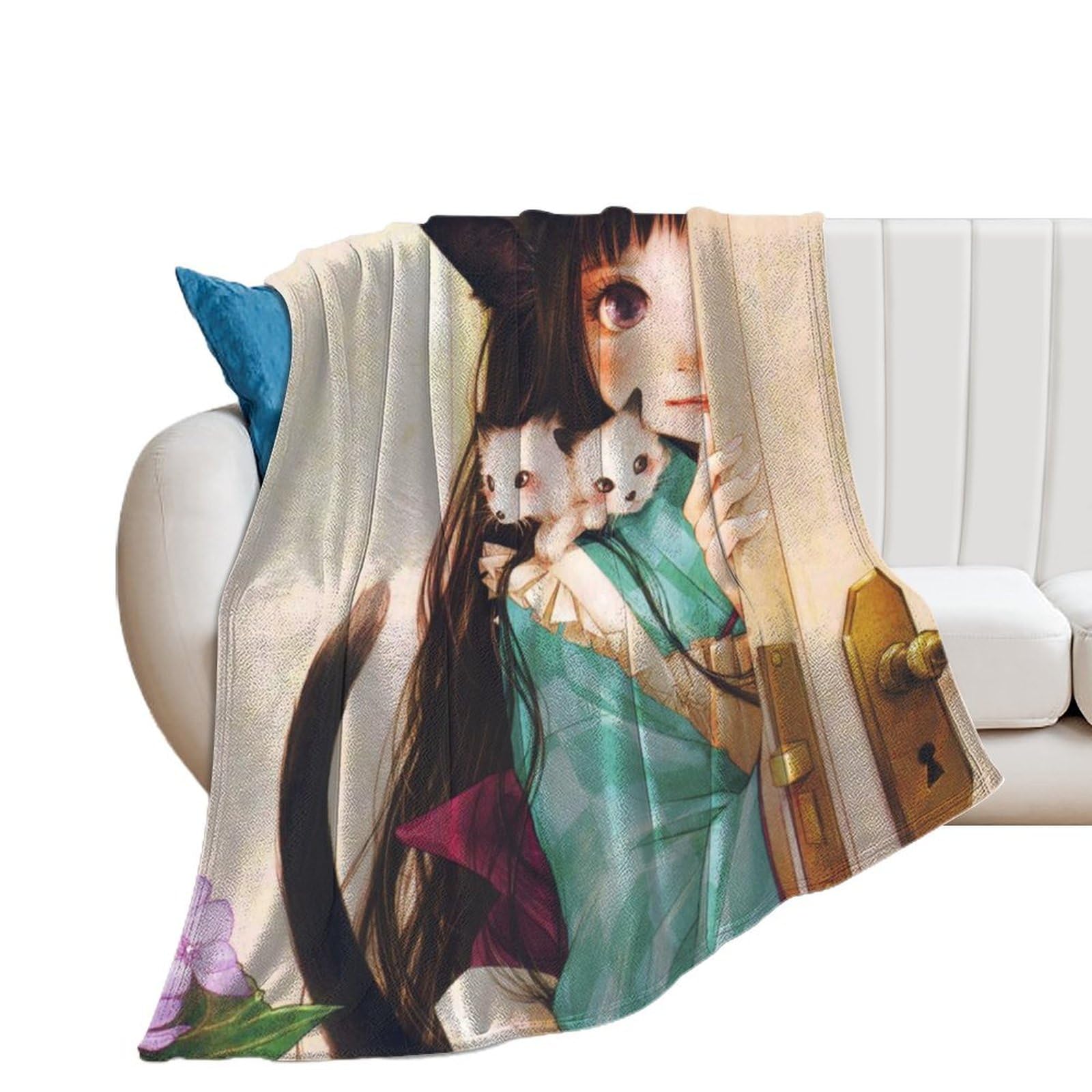 Couverture polaire et chat en flanelle douce finitions haut de gamme