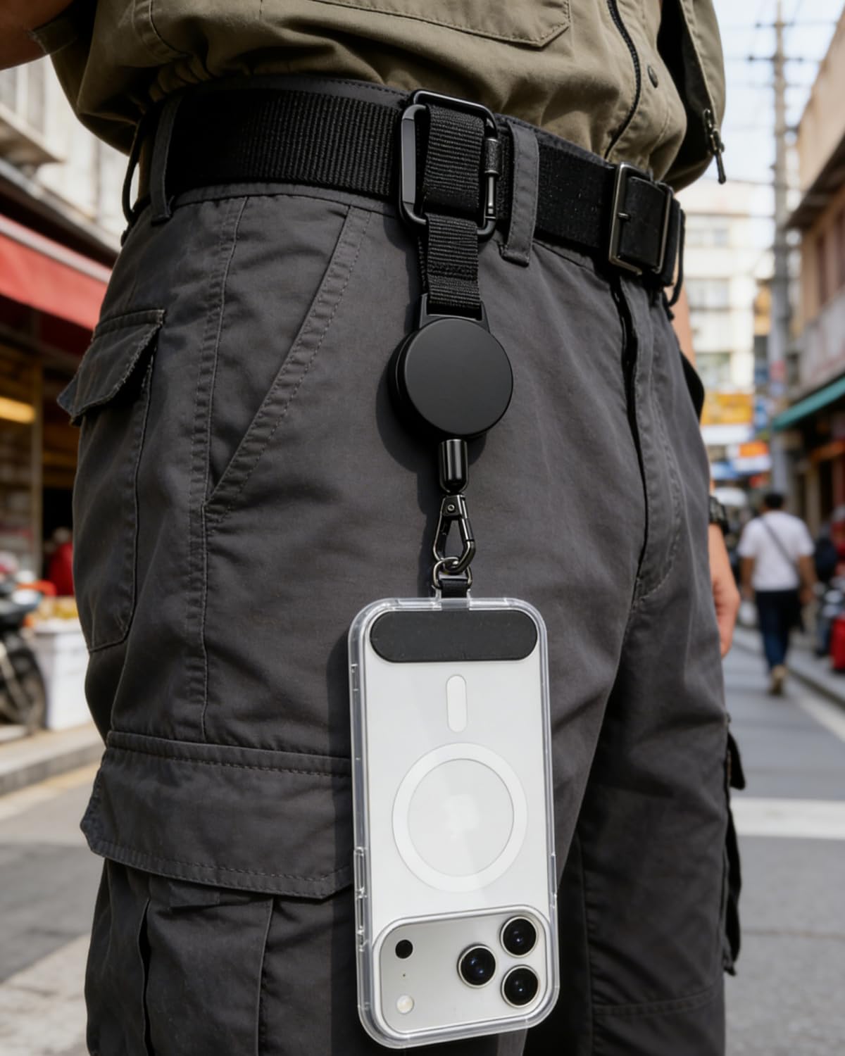 Wysuwany uchwyt na telefon komórkowy, uniwersalny sznurek do telefonu z karabińczykiem i bransoletką, smycz na telefon komórkowy z zabezpieczeniem przed upadkiem, do wszystkich smartfonów
