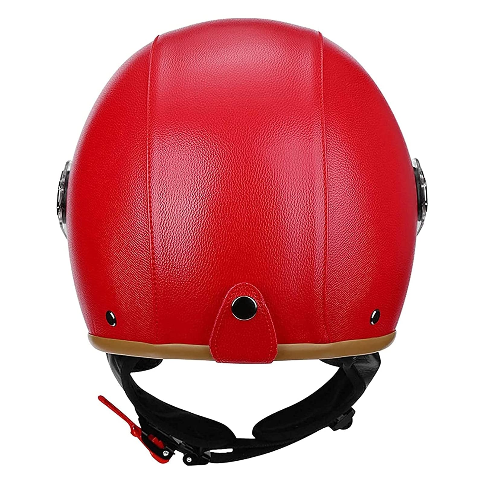 Casco Moto 3/4 Open Face Stile Retro - In Pelle PU, Certificato DOT/ECE, Per Uomo E Donna - Foto 10