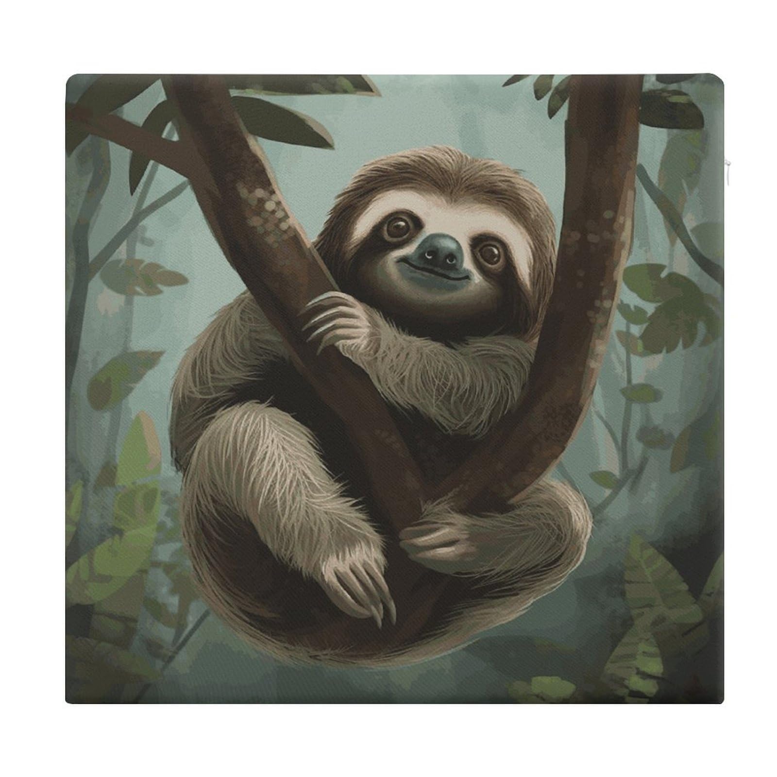 LDGSUPH Sloth2 Seat Cushions for Office Chair Cushion Square Pillows Seating Soft Floor Cushions Cozy Couch Cushion Support Memory Foam Chair Pads for Home Travel Car