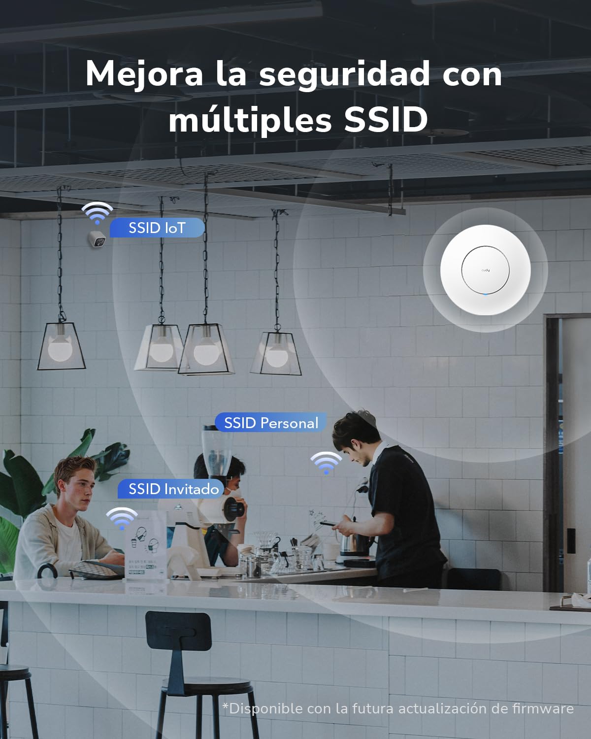 Cudy BE11000 Tri-Band Wi-Fi 7 Access Point, 10G SFP+, 1x 2.5GbE, AP11000 | 11000 Mbps, 140 m², 300+ Clientes, Techo/Pared, Multi-SSID, Portal Cautivo, Cloud, VPN