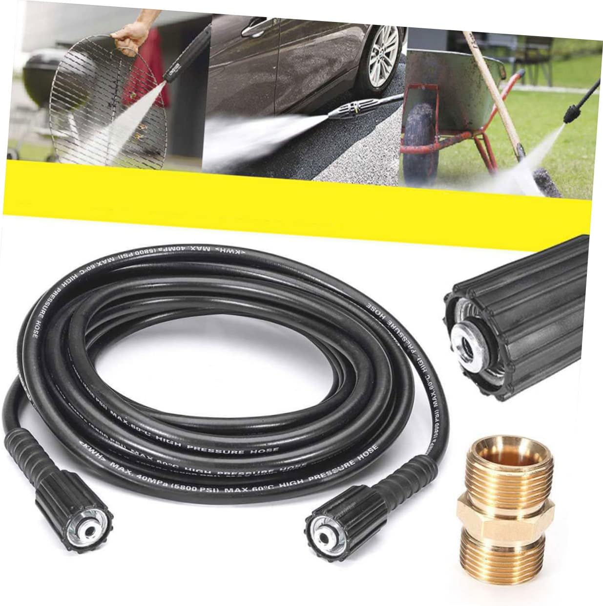 10m High Pressure Washing Machine Hose Female Connector Flexible Hose for Car Cleaning Pressure Washer Extension Wand