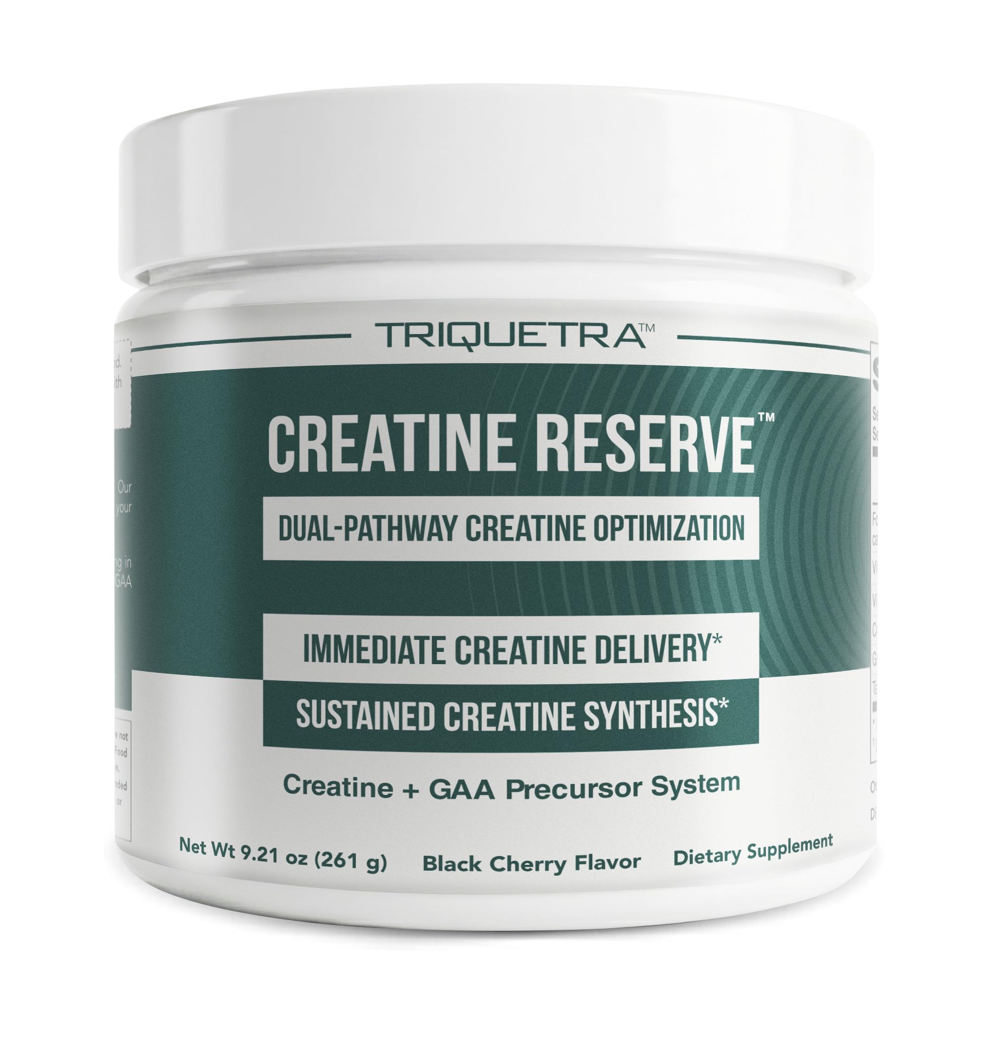 Creatine Reserve™ - Creatine Monohydrate Powder + GAA for Brain, Muscle & Energy Support, Dual Pathway Creatine Supplement Women & Men + Active B Vitamins & Taurine, Black Cherry Flavor (30 Servings)