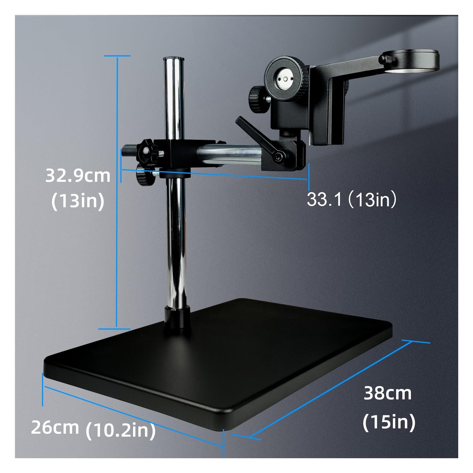 4K 48MP USB HDM/I Digital Video Electronic Microscope Camera 130X 150X 180X Zoom C Mount Lens LED Light Lab Phone Repair Tools(180X Lens LargeBase1)