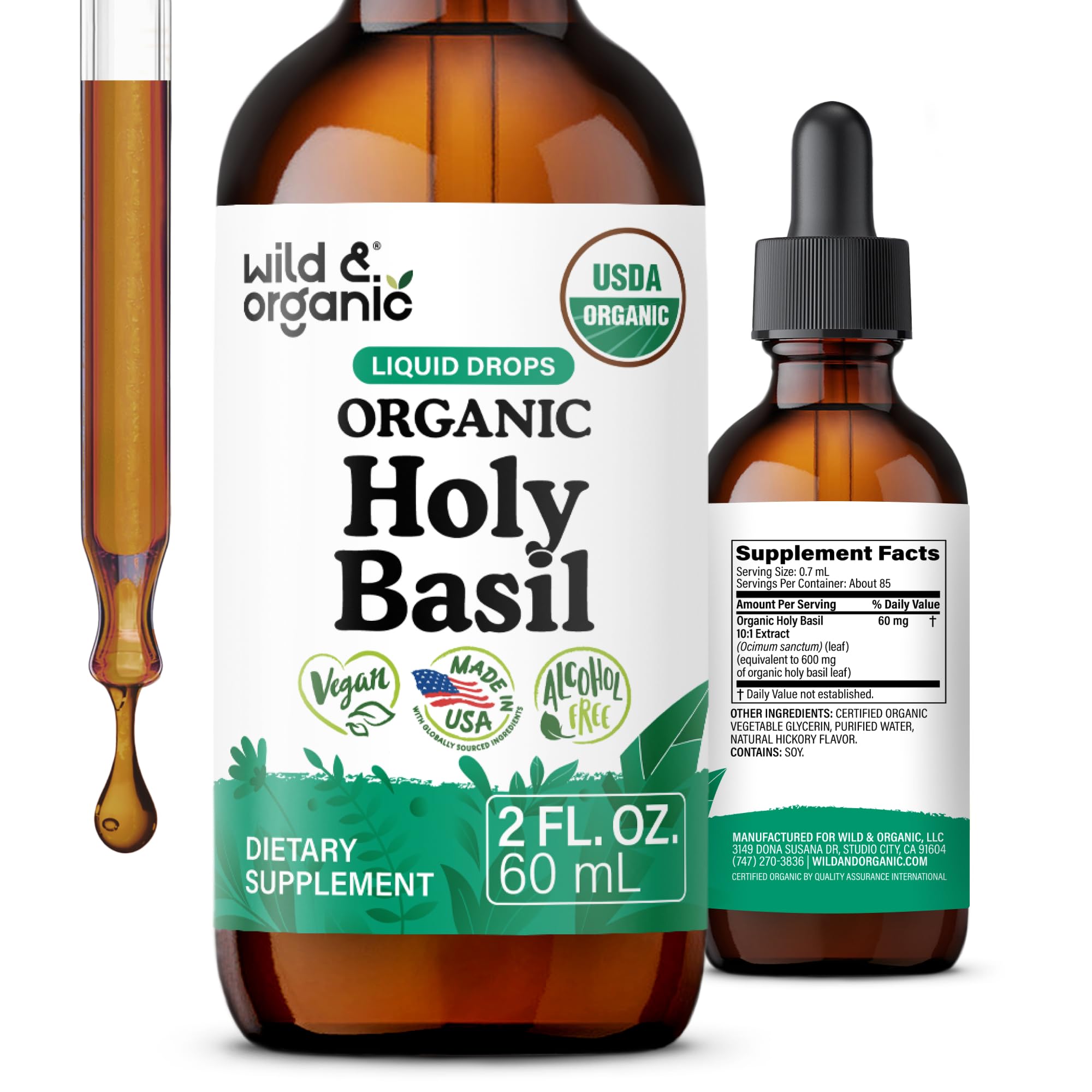 USDA Organic Holy Basil Tincture - Relaxation & Calmness Support - 4 oz — Amazon image 10
