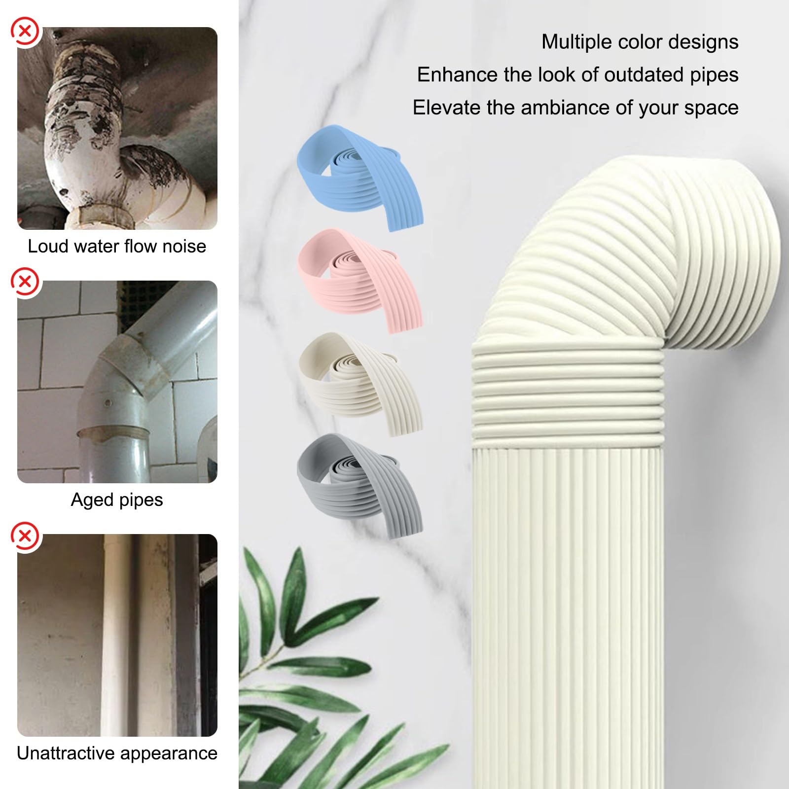 Nastro Isolante Per Tubi Esterni Con Striscia In Schiuma, 2m Nastro Isolante Per Tubi Esterni, Design Autoadesivo, Nastro Isolante In Schiuma Termica Per Protezione Dei Tubi acqua(Blue,3pcs)