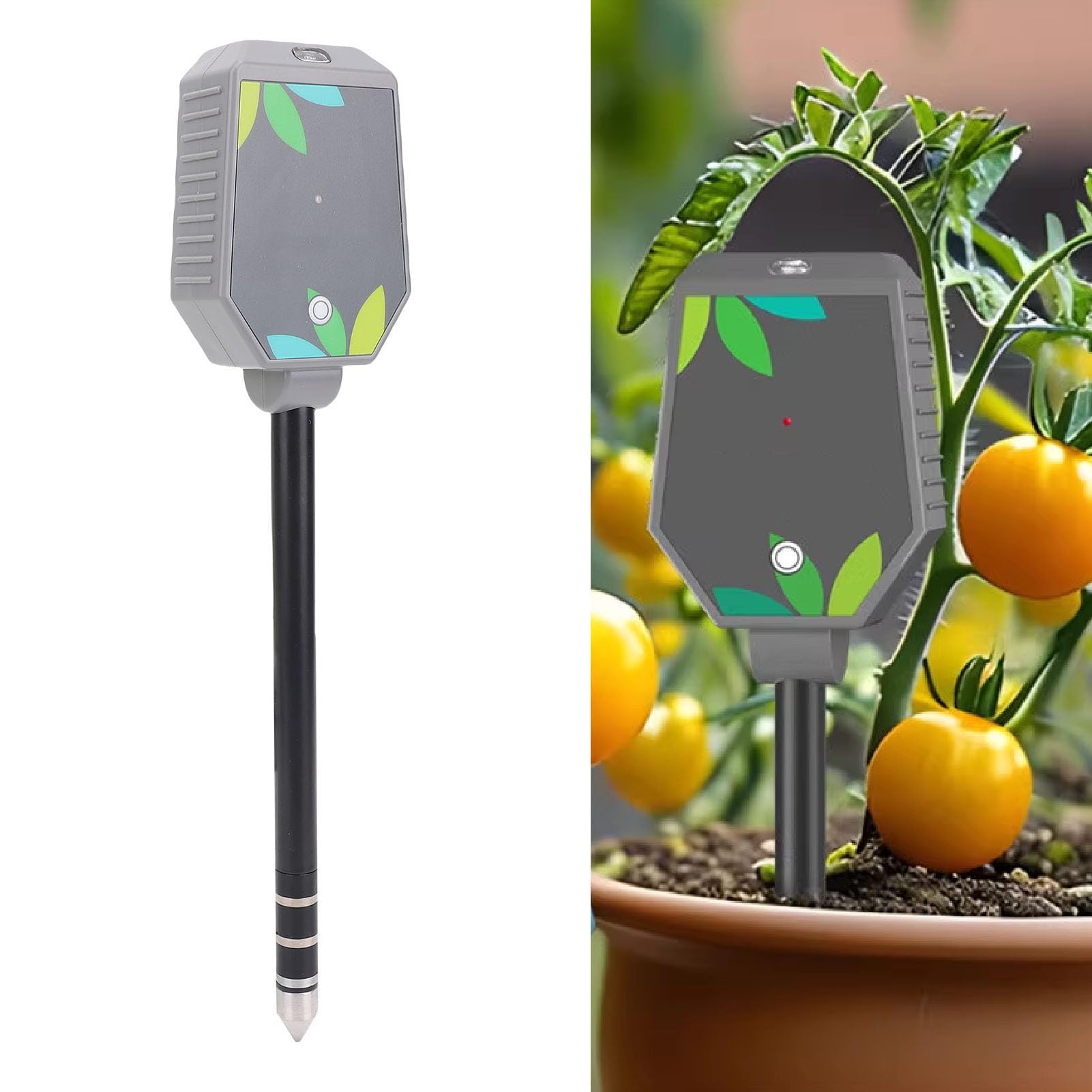 Bewinner 8 en 1 Probador de Suelo Bluetooth, Temperatura de PH Digital de la Temperatura del Sol Fertilidad Ambiental y Medidor de Suelo con Pantalla LCD para Plantas en Interiores