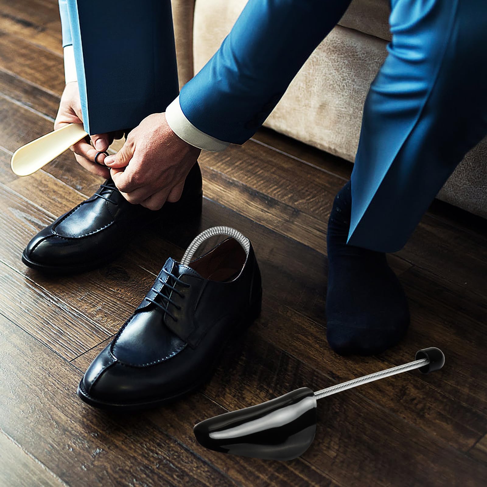 UCAMP Juego de 8 Pares Hormas de Plástico para Hombre, Justable Longitud, Talla 38-47, Negro