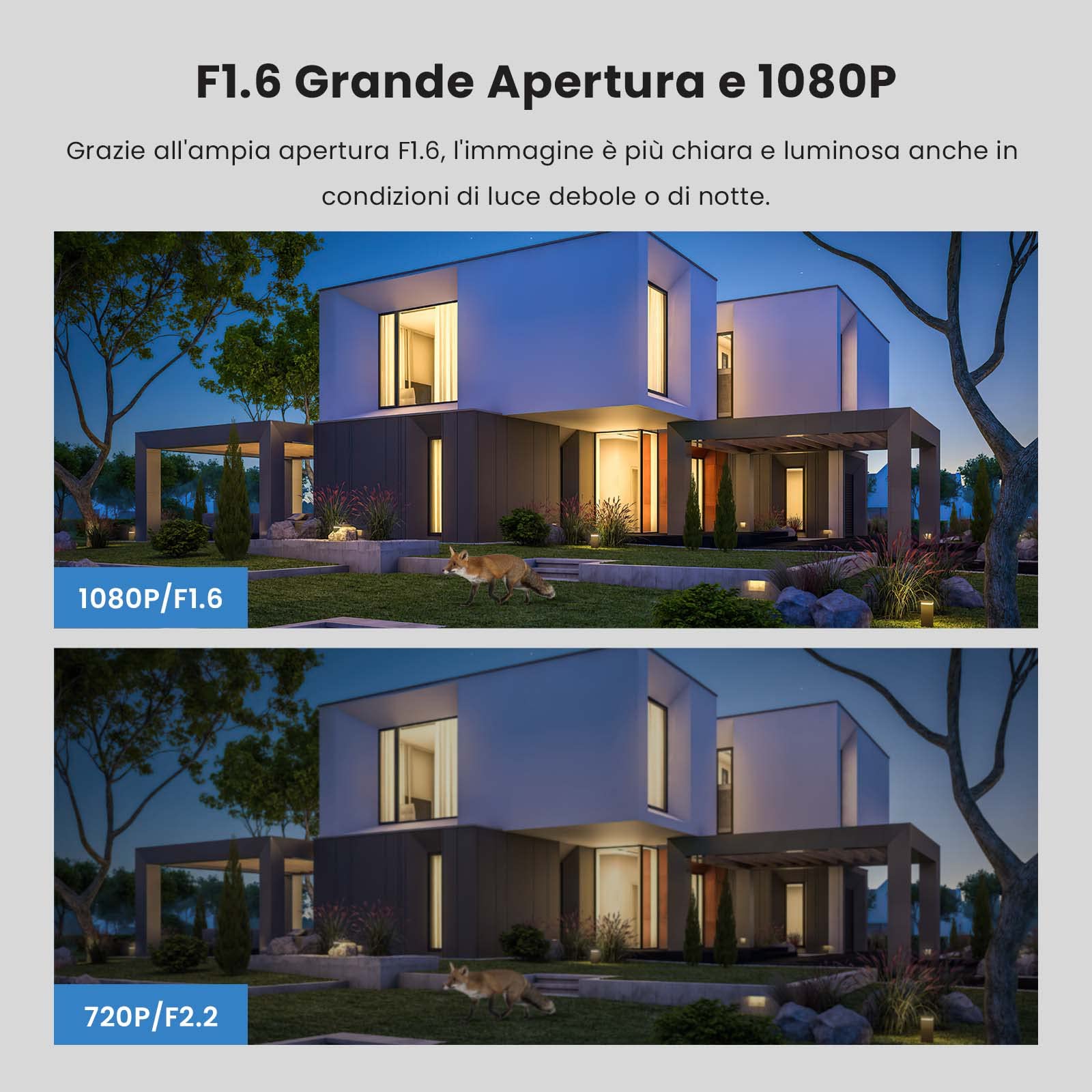 Tenda Telecamera Wi-Fi Esterno, 1080P Videocamera Sorveglianza Esterno con Visione Notturna a Colori 30m, Audio Bidirezionale, Rilevamento di Movimento e Persone, Compatibile con Alexa, CT3