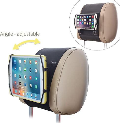 Miniatura 2 de TFY Soporte para reposacabezas de coche para tabletas Fire HD de 7 a 10 pulgadas, edición infantil, soporte ajustable en ángulo con red de sujeción