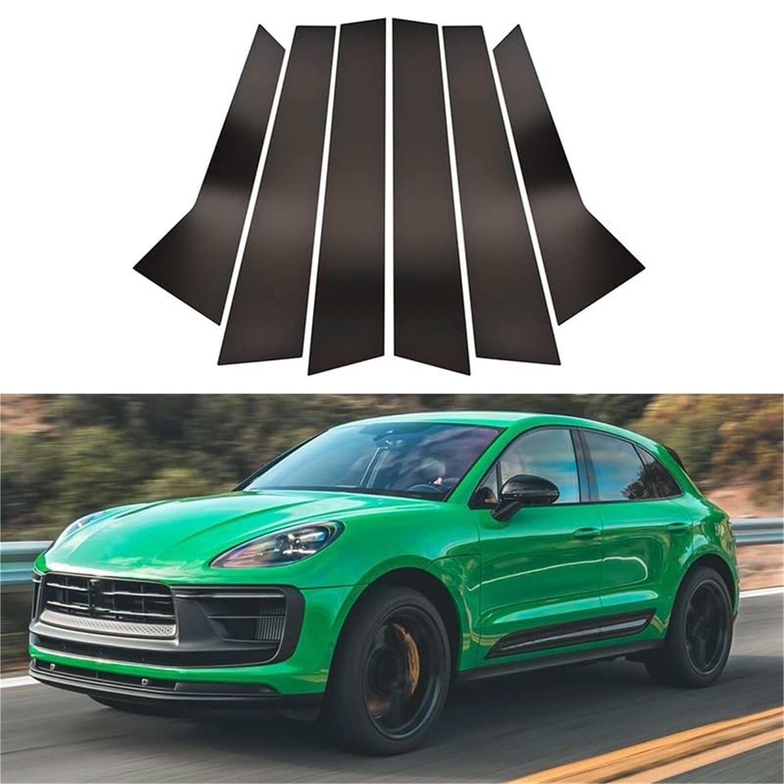 Decorazione Finestra Porta Auto Trims Montanti Stickers, per Porsche, per 2014 2015 2016 2017 2018 2019 2020 2021 2022 Copertura del montante del finestrino dell'auto
