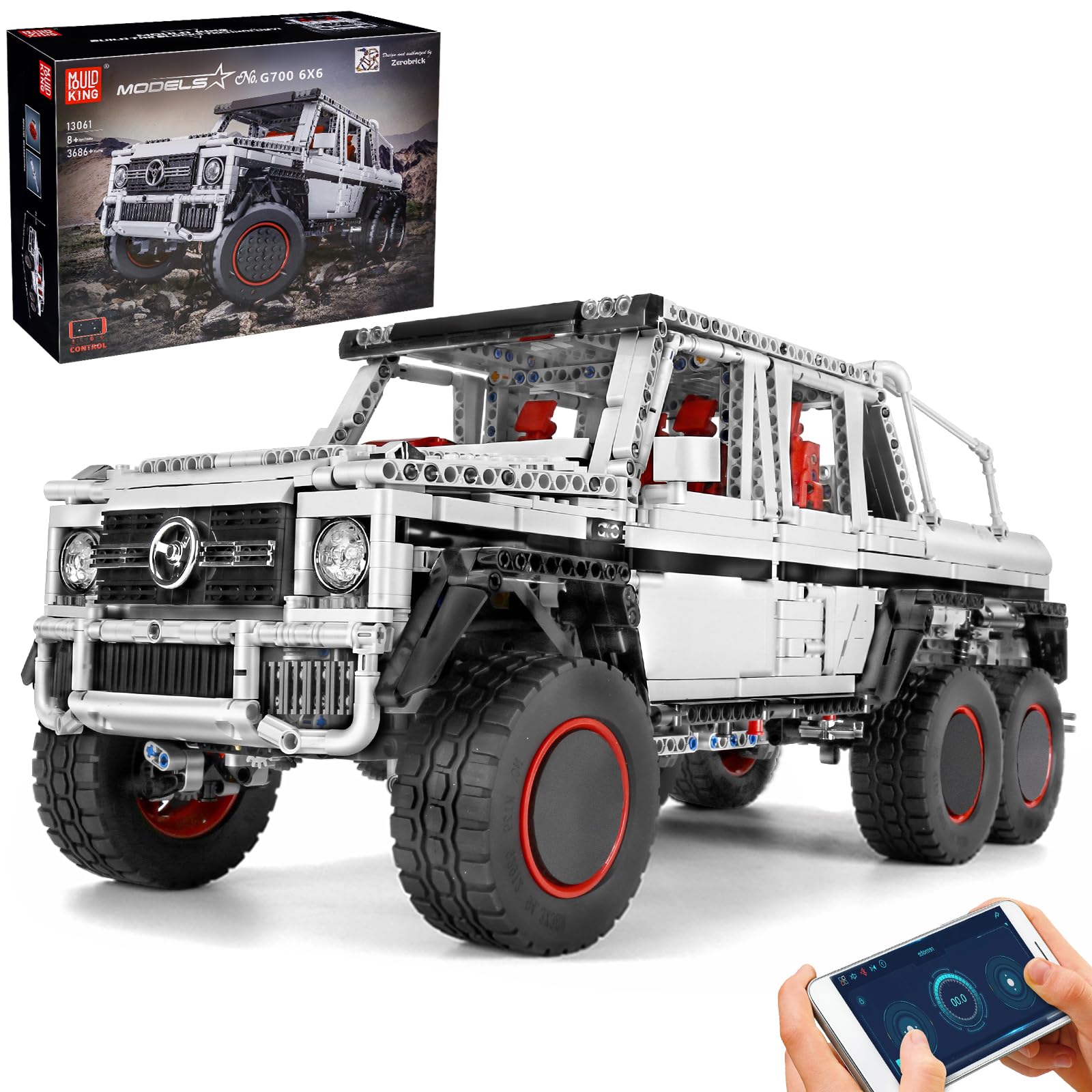 Mould King 13061 Technik Jeu de Construction de véhicule Tout-Terrain, Jouet de Construction de véhicule Tout-Terrain avec Moteur et télécommande, Blocs de Construction Cadeau pour Adultes