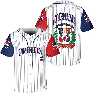 Dominican Republic Baseball Jersey Shirt - Personalized Dominican Jersey for Men Women, Team Sports Uniform