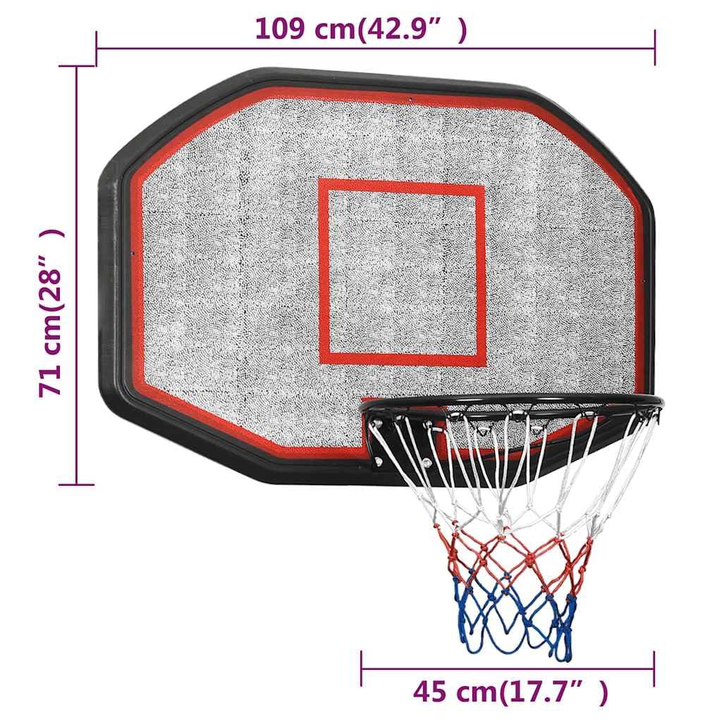 Canasta de baloncesto 109 x 71 cm para montaje en pared, tabla de baloncesto con anillo de acero y red de nailon para exterior e interior, incluye material de montaje