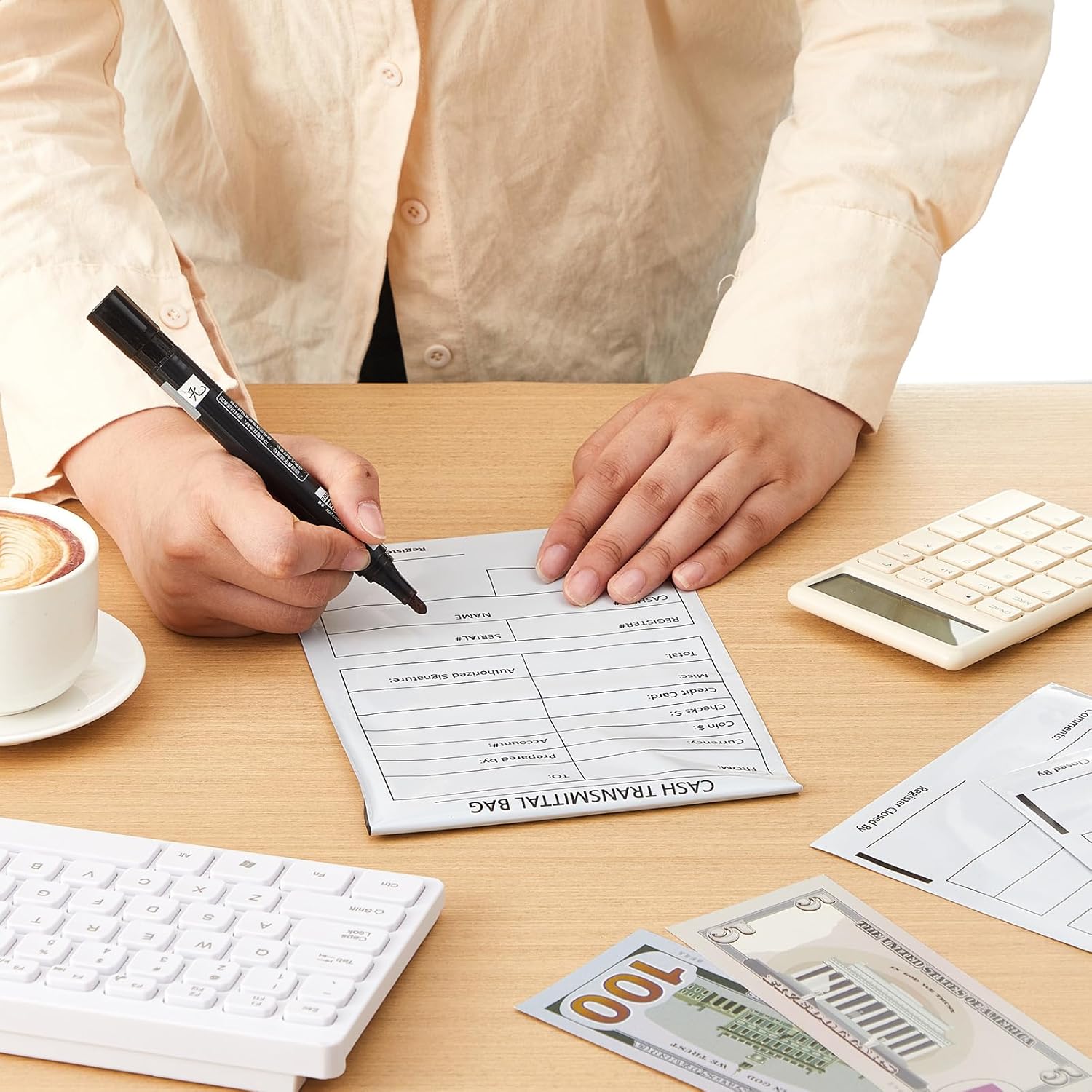 Lewtemi 300 Pieces 6 x 9 Inch Bank Deposit Cash Transmittal Bags Tamper Evident Security Pocket Self Adhesive Polyurethane Bags Audit Friendly for Bank Currency, Checks Receipts(Opaque) - Image 6