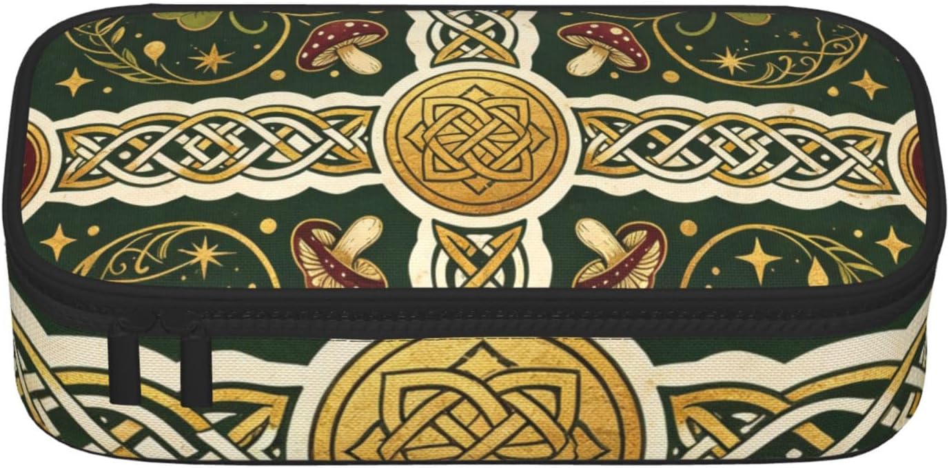 St Patrick Clover1 Full-print Multifunctional Pen Organizer Storage Pouch