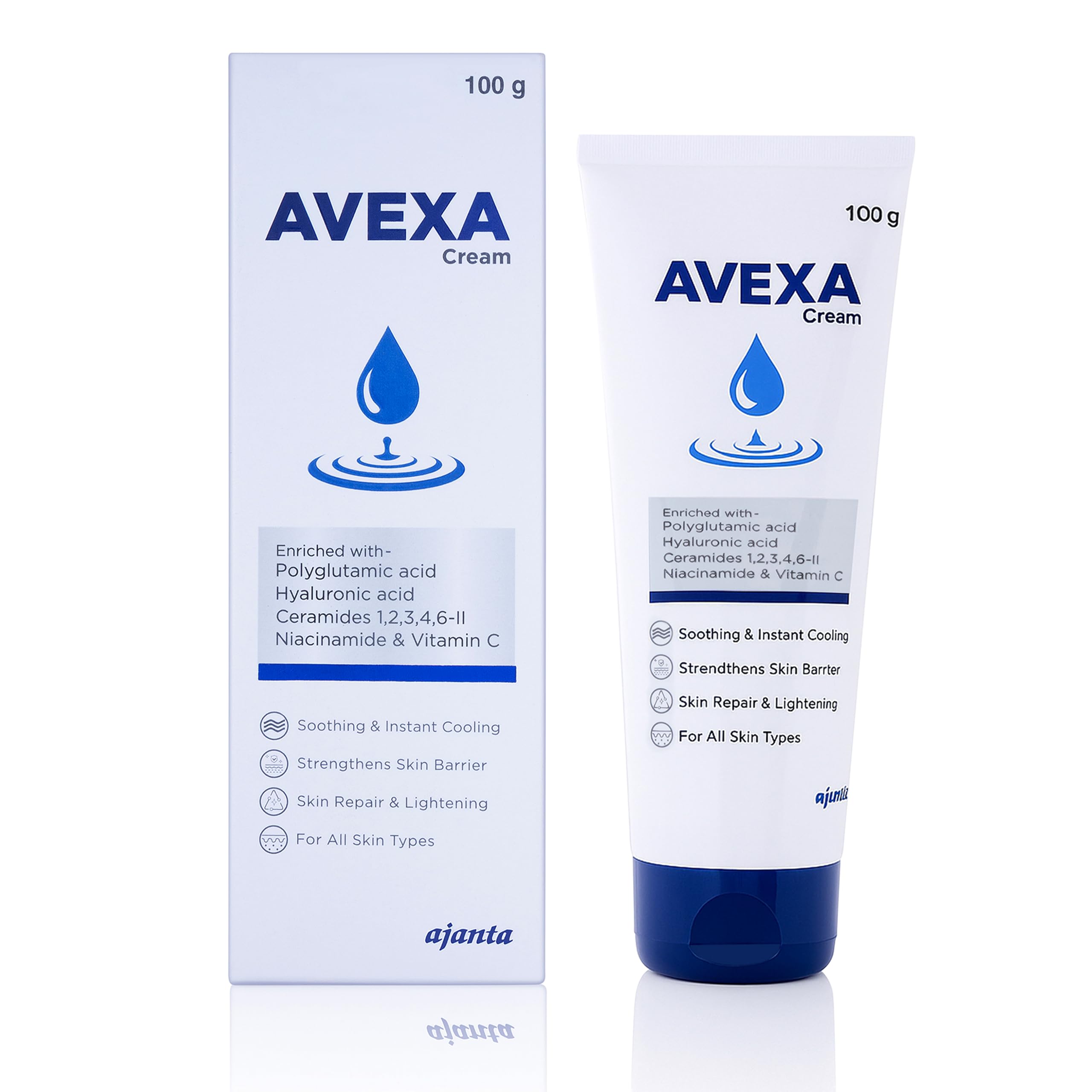 Avexa Cream - Emollient Plus Formula with Multi-Ceramides, Bio-PGA & Niacinamide for Hydration, Barrier Repair & Microbiome Support - Lightweight, Non-Comedogenic cream for Dry, Irritated Skin – 100gm