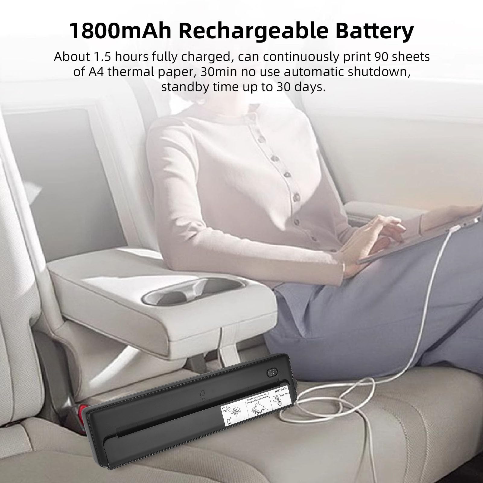 Amazon.co.jp: ポータブルプリンター、A4 203DPI旅行用のBluetooth
