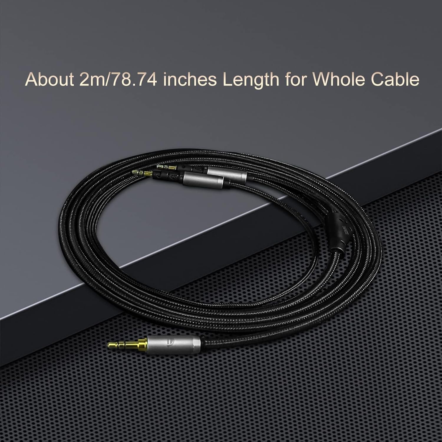 okcsc ATH-R70X/XA - Cable de repuesto para auriculares de 4 núcleos de PVC trenzado de nailon OFC de 3,5 mm para Audio-Technica de 6.5 pies de longitud
