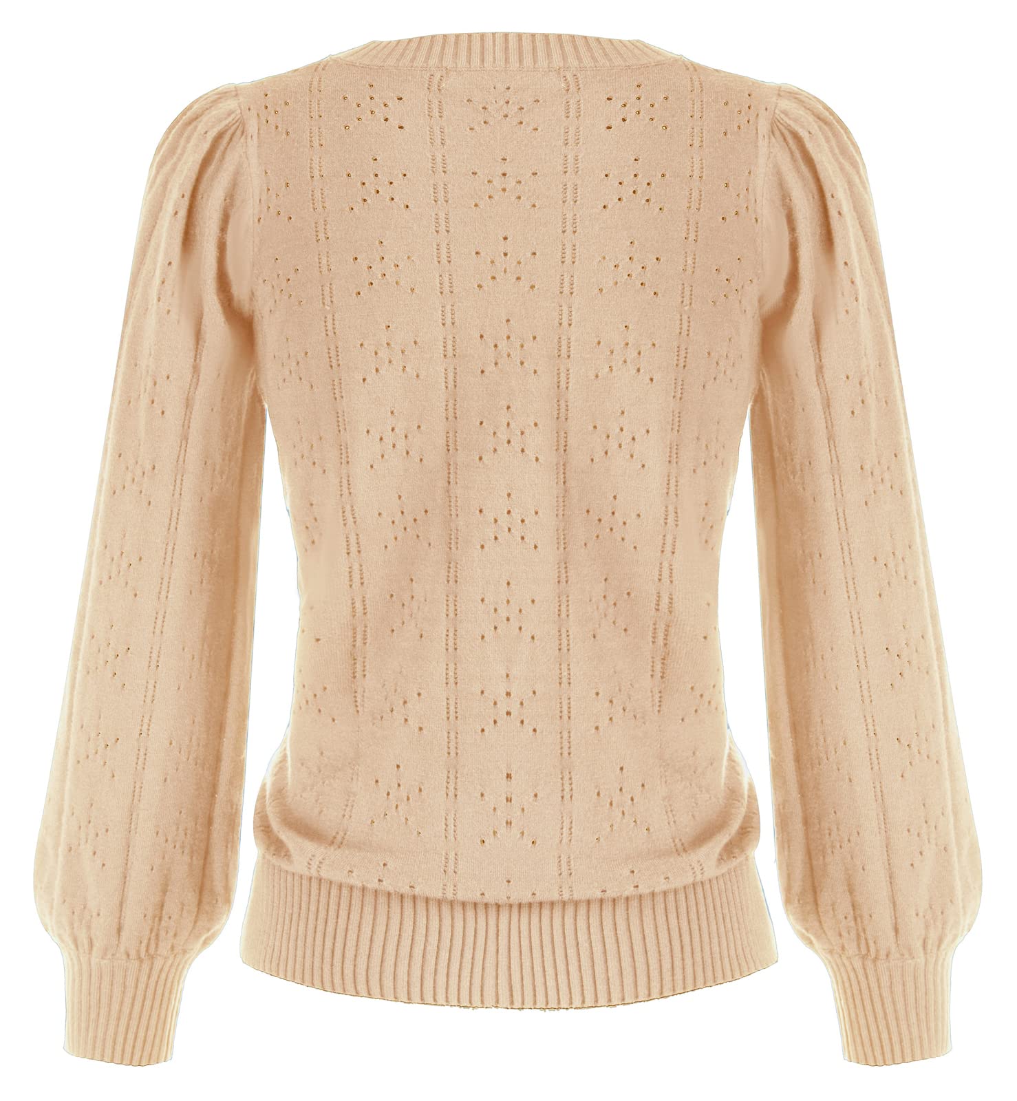 GRACE KARIN Maglia Elegante Donna a Manica Lunga con Scollo a Rotondo Tinta Unita