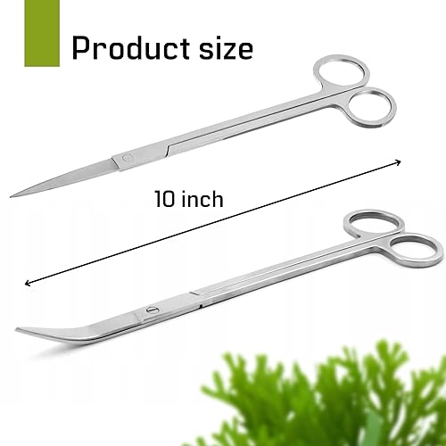 Miniatura 2 de Juego de 2 pinzas hemostáticas curvadas y rectas  Pinzas hemostáticas de acero inoxidable de 10 pulgadas, pinzas grandes, pinzas de pesca, pinzas