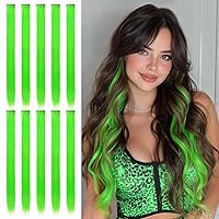 Vista 10 de SOFEIYAN Extensiones de cabello negro con clip, 10 unidades, extensiones de cabello negro de 22 pulgadas, extensiones de cabello sintético