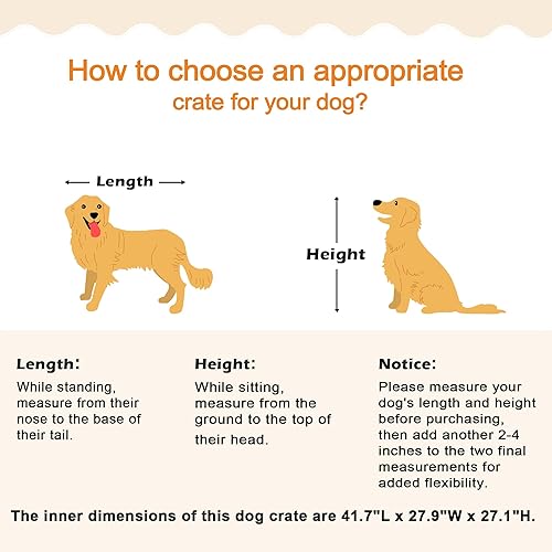 Miniatura 8 de Mueble resistente de 42 pulgadas para perros grandes y medianos, diseño cerrado con agujeros de 0.5 pulgadas, perrera de metal indestructible para
