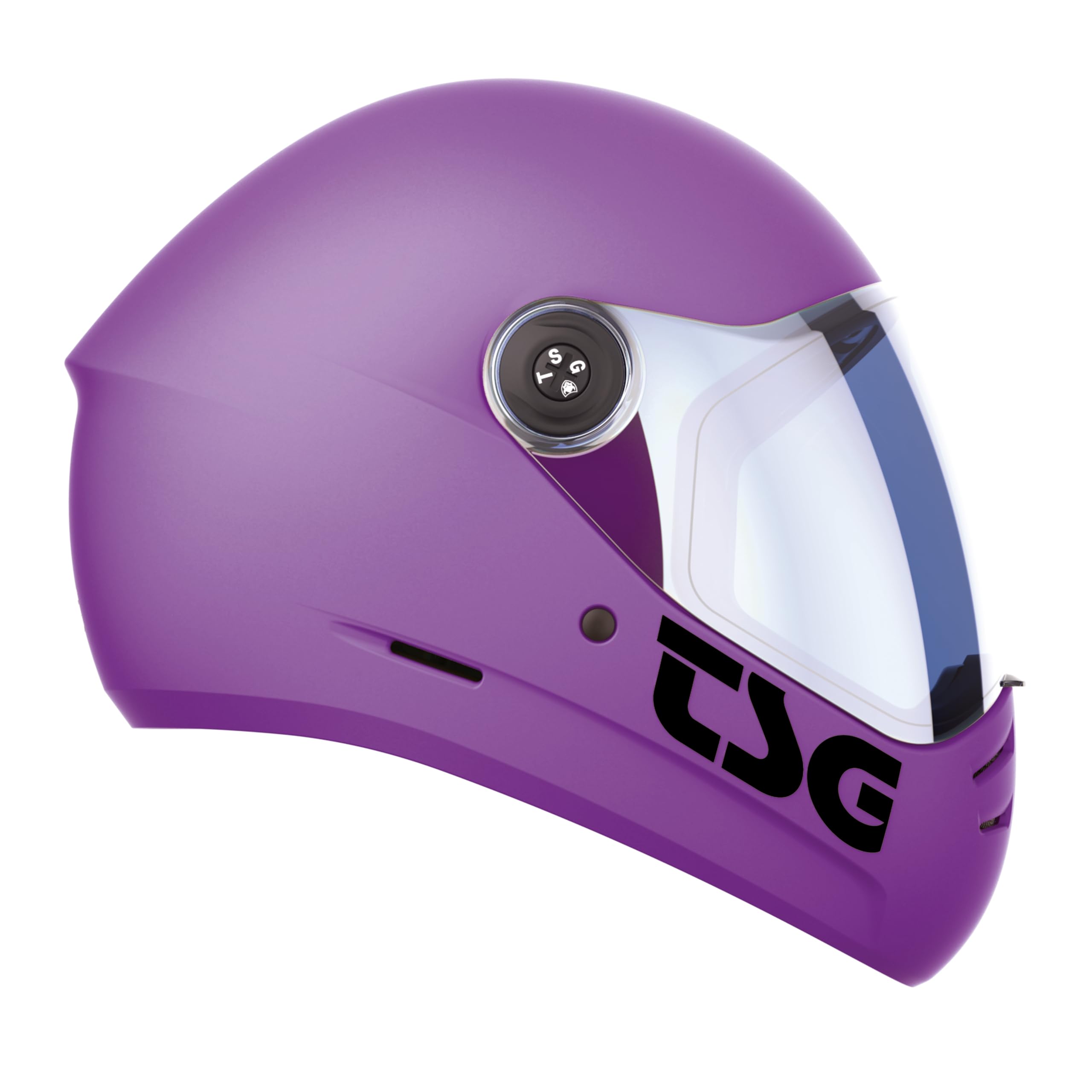 TSG Schutzausrüstung - Helm Pass 2.0 Solid - (+Bonus Visier) Satin Royal Liac S