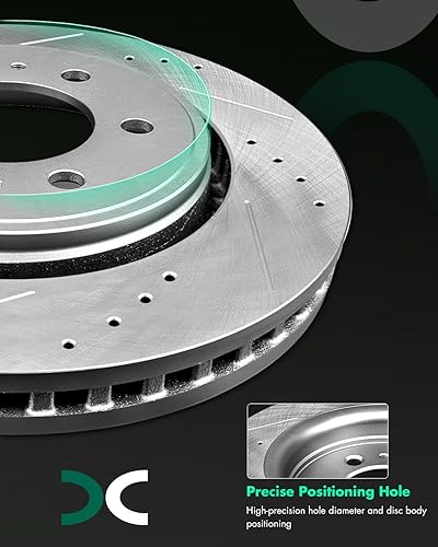 Miniatura 1134 de SCITOO Juego de 2 frenos de freno ranurados traseros para Chrysler Town & Country, 08-16 para Dodge Grand Caravan, 09-13 para Dodge Journey, 12-15