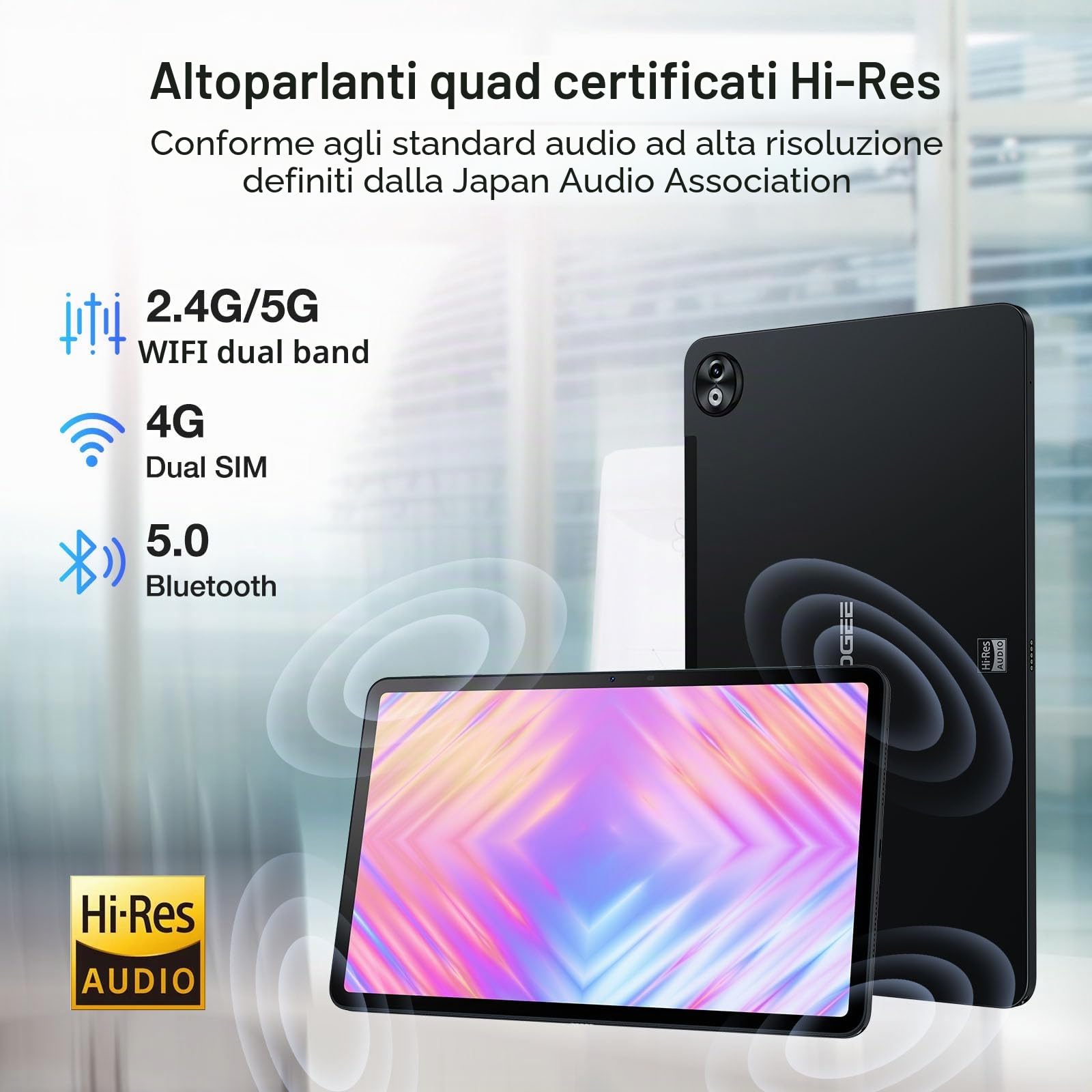 T20 Ultra Tablet Android 13, 12 pollici, 32 GB + 256 GB (TF 2TB) Helio G99 Octa-Core Tablet Touch 10800 mAh, Display 2.4 K, 16 MP+8 MP, 4G LTE /5G WiFi Tablet Gaming, GMS/GPS/Widevine L1