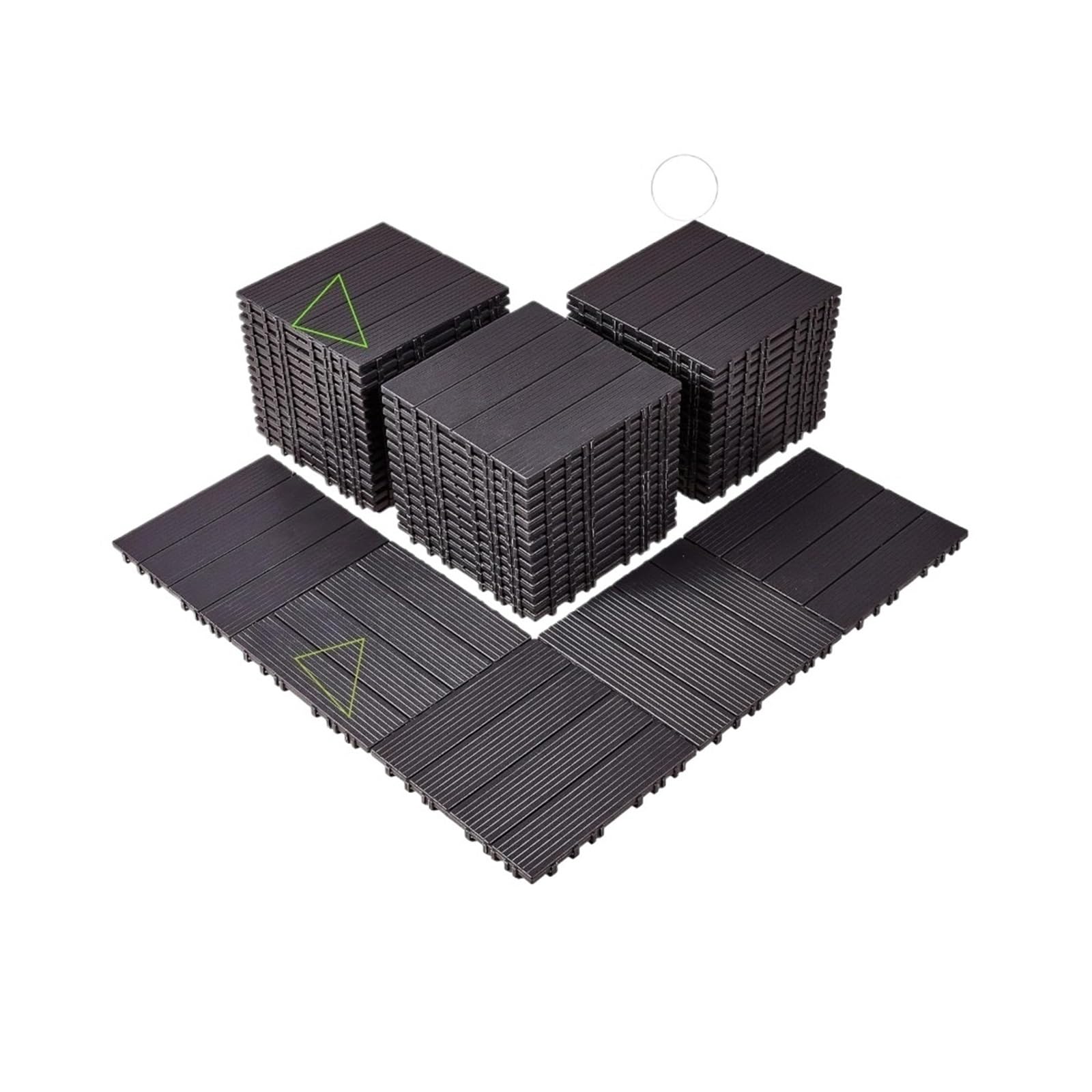 Baldosas de plástico entrelazadas for cubierta, 54 Uds. De pies cuadrados, suelo exterior antideslizante impermeable de 12x12 for Patio, piscina y balcón
