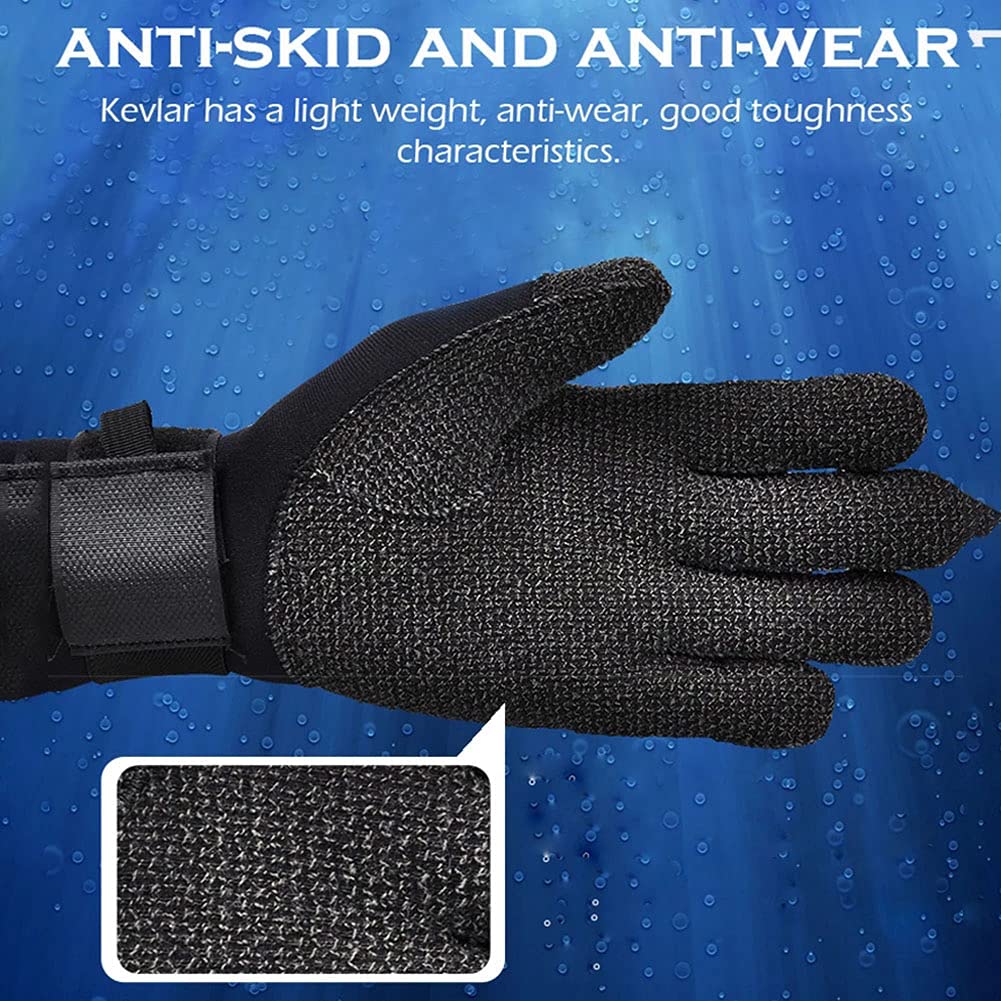 WYYHAA 3/5MM Wetsuit Gloves Adjustable Neoprene Diving Gloves for Underwater Hunting Non-Slip Spearfishing Ski,3mm,L