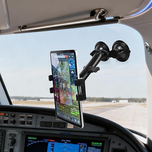 Miniatura 7 de Pilots - Soporte para tablet con ventosas dobles fuertes, soporte universal para iPad para aviones, coche, barco, camión, parabrisas, compatible con