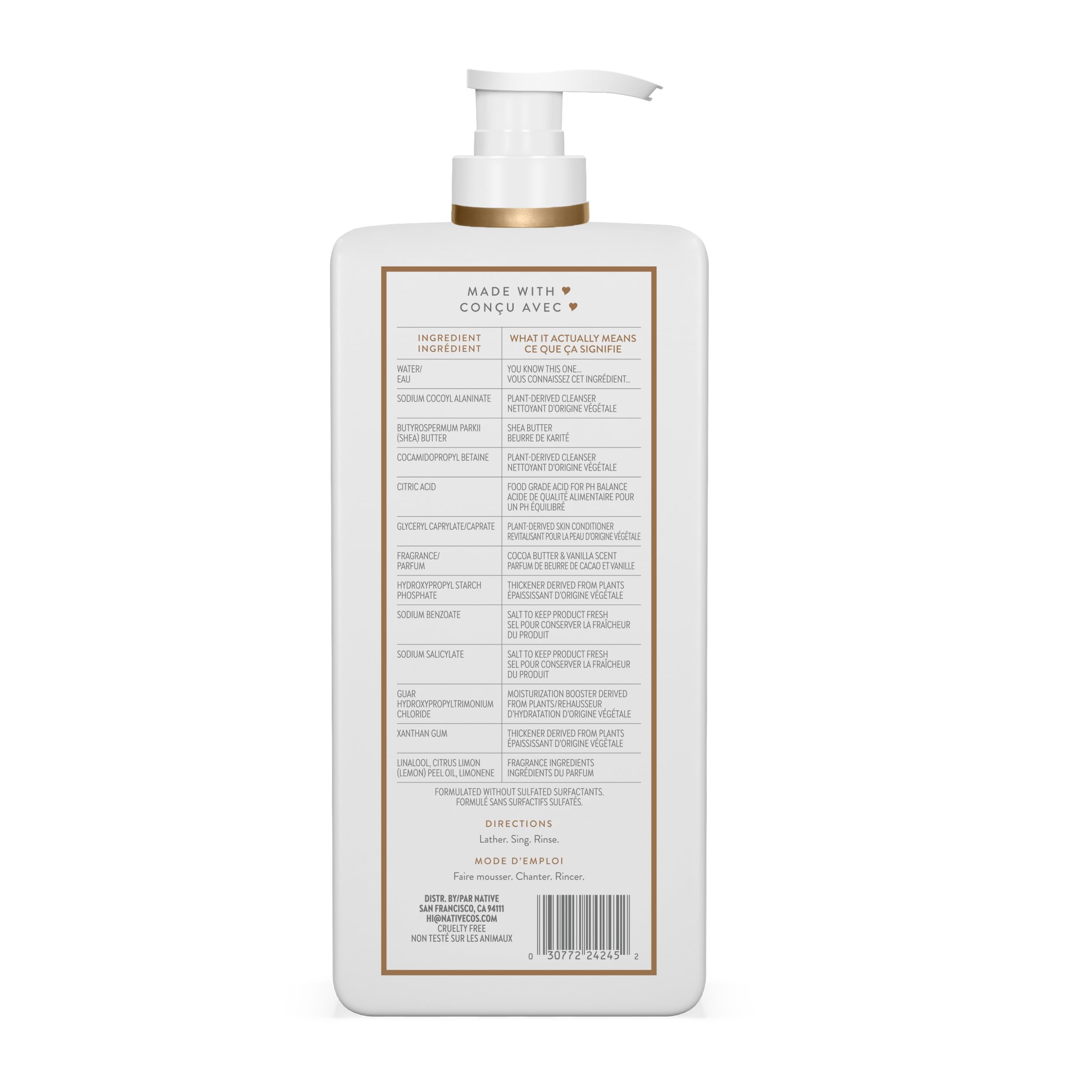 Native Moisturizing Body Wash Cocoa Butter & Vanilla, 650 mL - 4