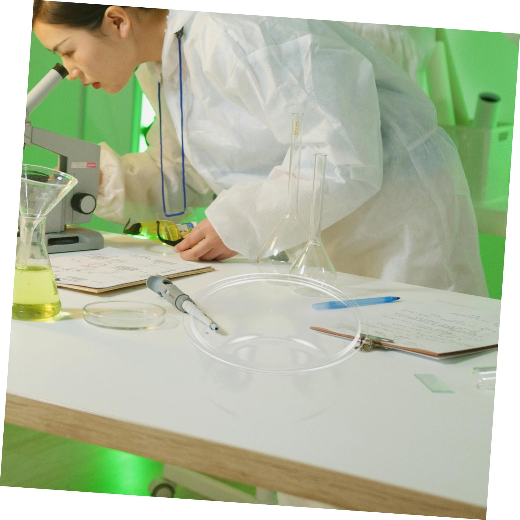 Amosfun Glaslaborschale mit Außergewöhnlicher Transparenz aus Laborglas Runde und Multifunktionaler Nutzung für Laborversuche und Aufbewahrung