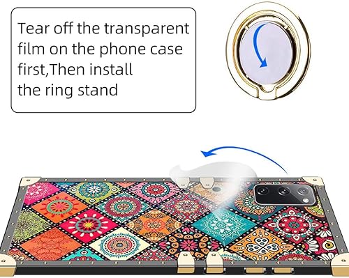 Miniatura 4 de nancheng Funda para teléfono Samsung Galaxy S20 FE 5G con anillo de soporte correa cordón lindo niñas mujeres flor retro patrón metal reforzado
