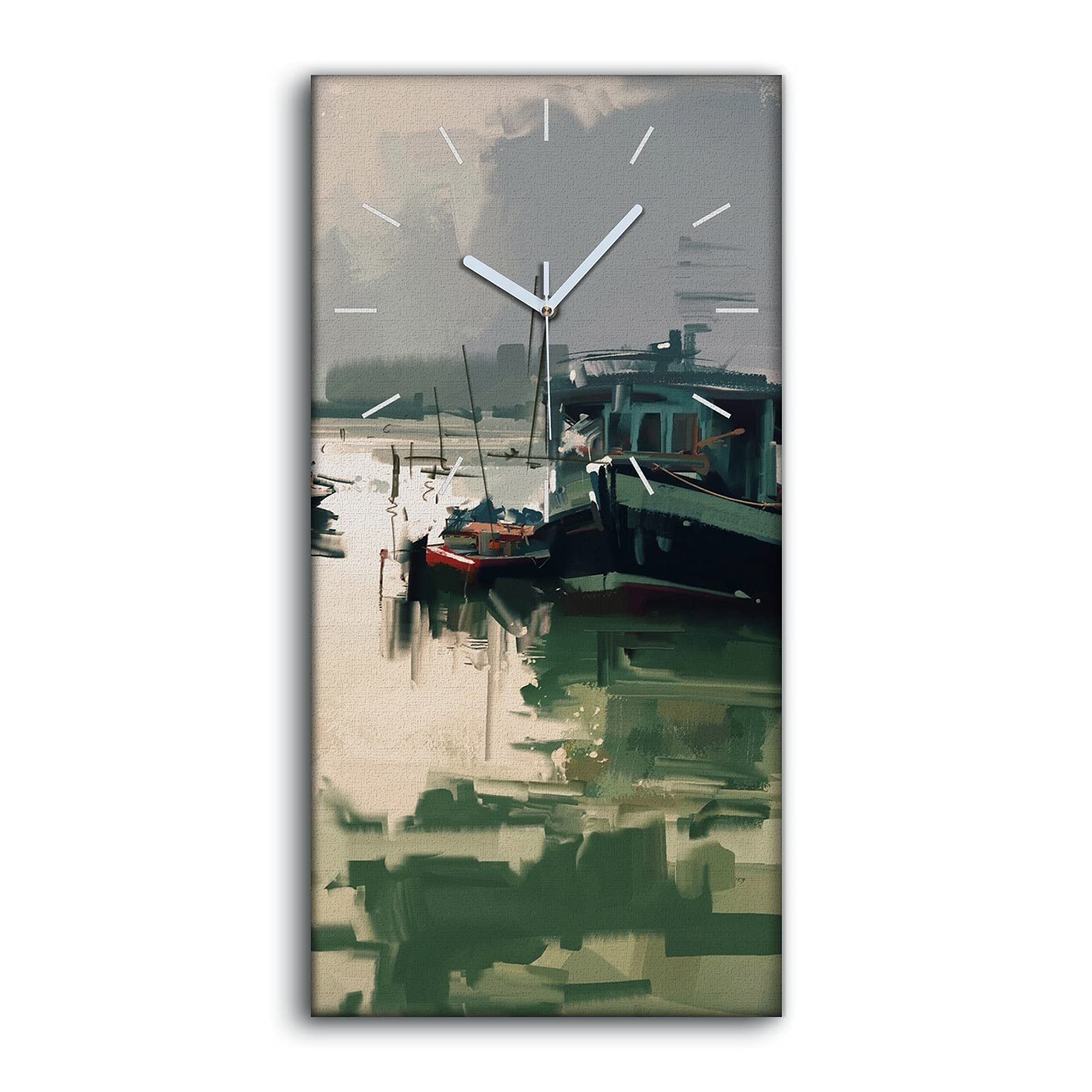 Horloge sur toile sans tic tac pour chambre calme au décor de montagne