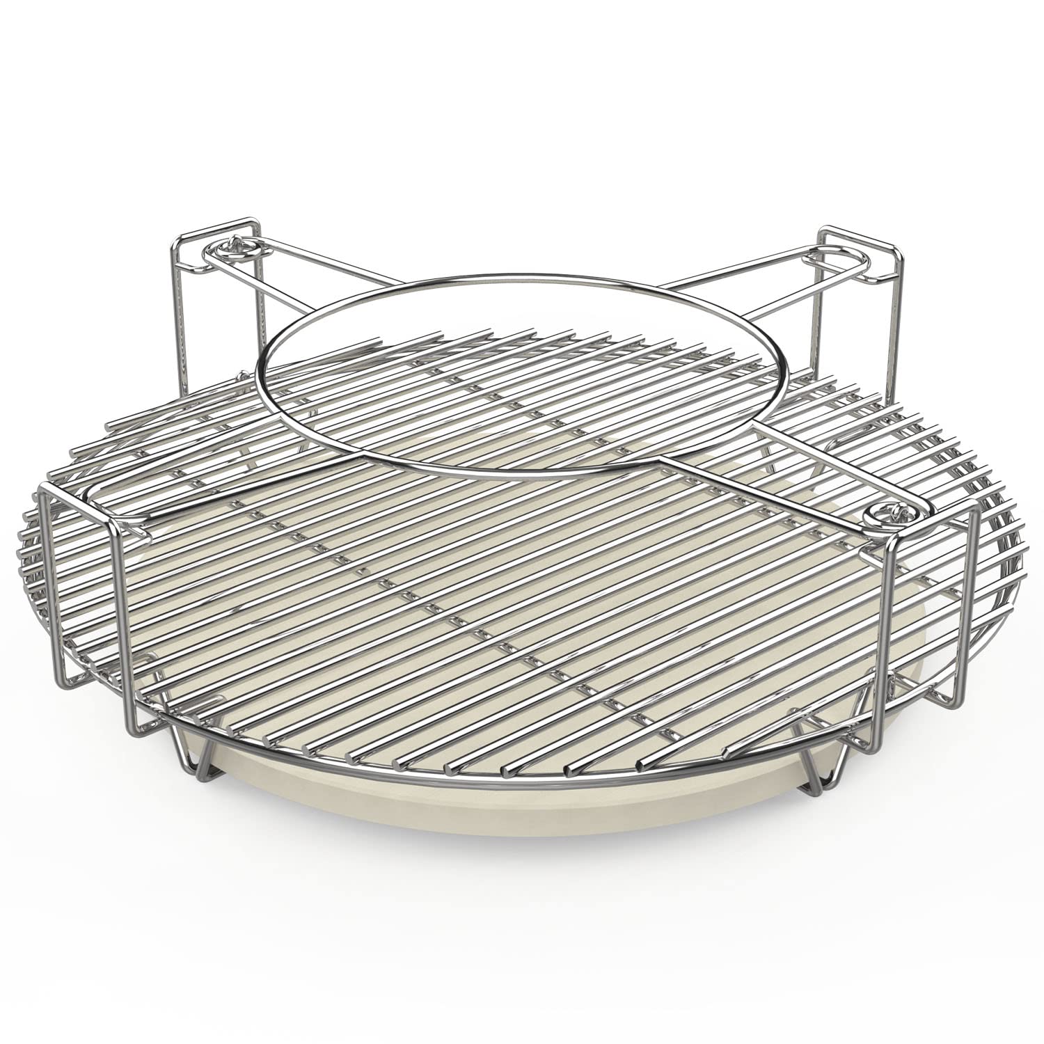 Buy MixRBBQ 18Inch Cooking System Kit, Stainless Steel MultiLevel Base Rack, Half Moon Grid