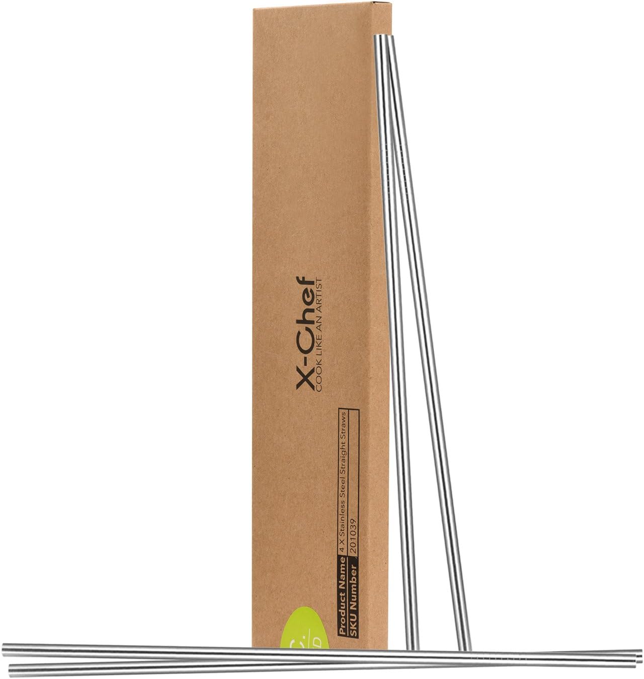X-Chef 8.5" Drinking Straws for Yeti, Stainless Steel