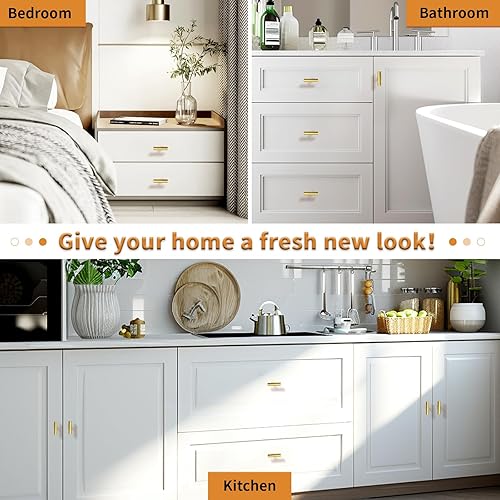 Miniatura 75 de Probrico - Paquete de 20 manijas planas negras modernas para cajones, manijas de cocina, armario europeo, tirador en T para tocador - Centros