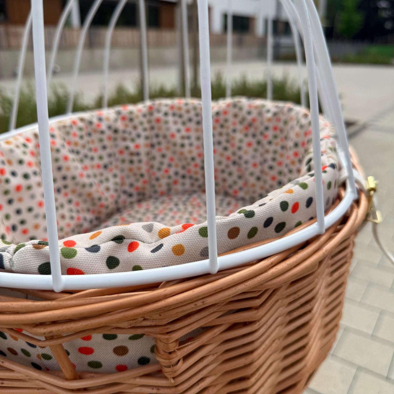 Aumüller Fahrrad-Tierkorb Gr. XL mit Polstereinlage, L: 68 cm - Gepäckträgermontage